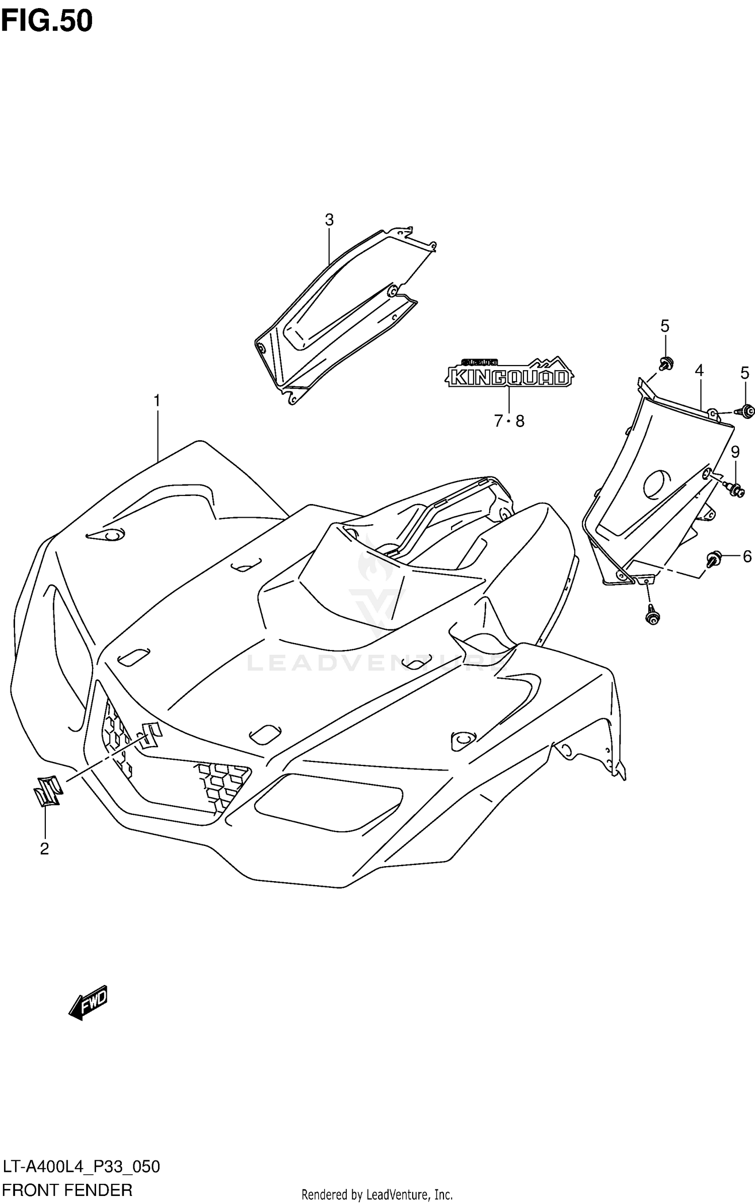 FRONT FENDER (LT-A400L4 P33)