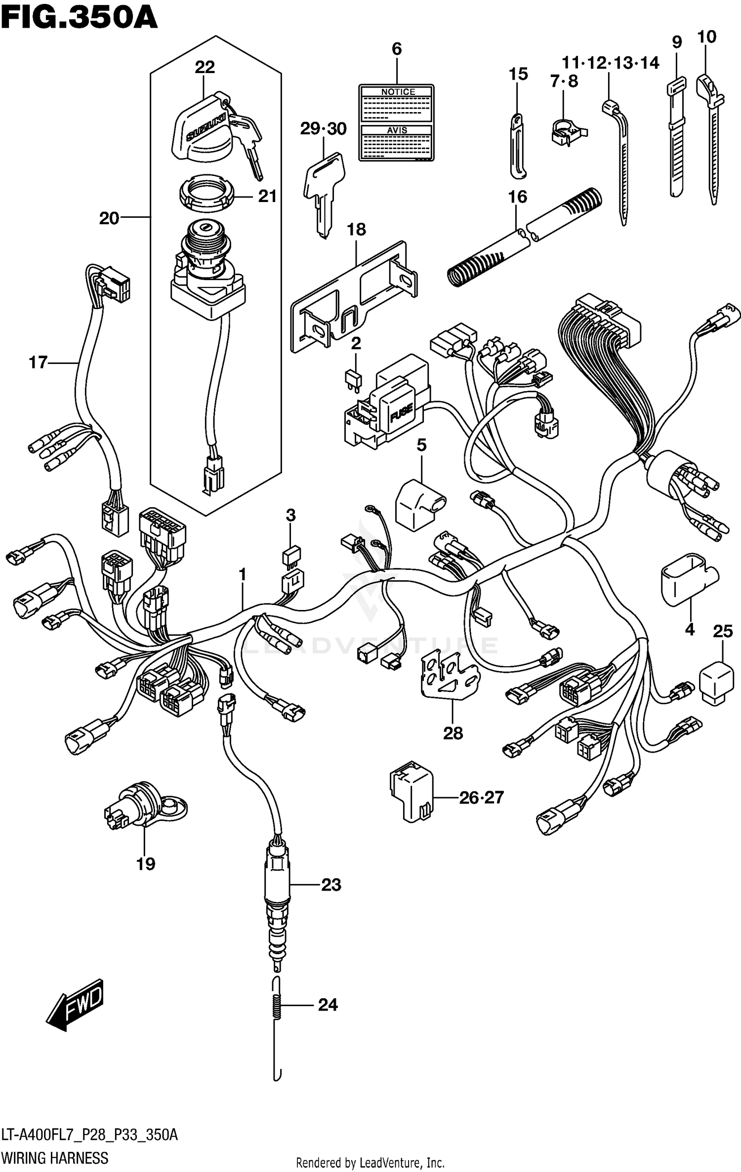 WIRING HARNESS (LT-A400FL7 P28)