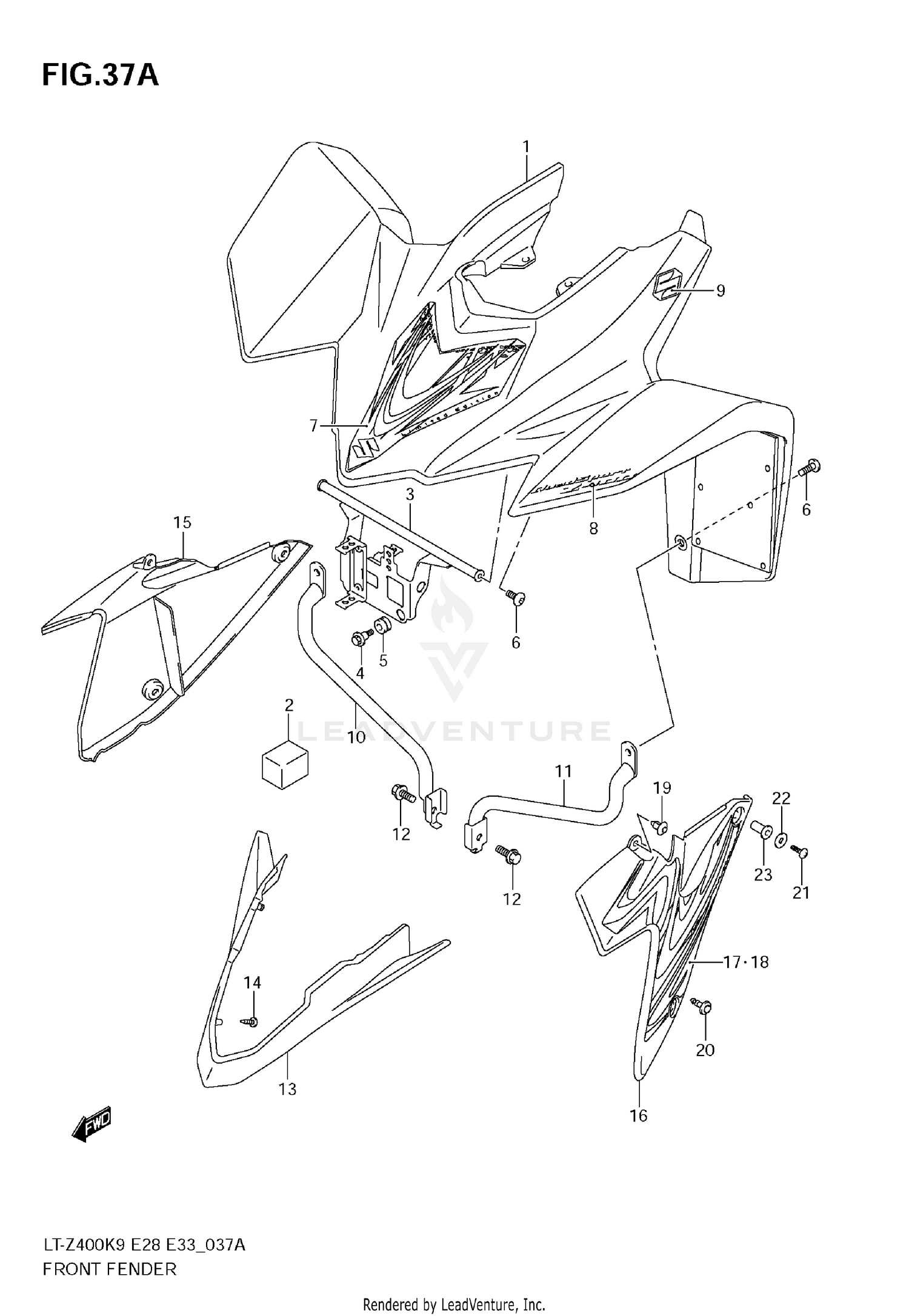 FRONT FENDER (LT-Z400Z)