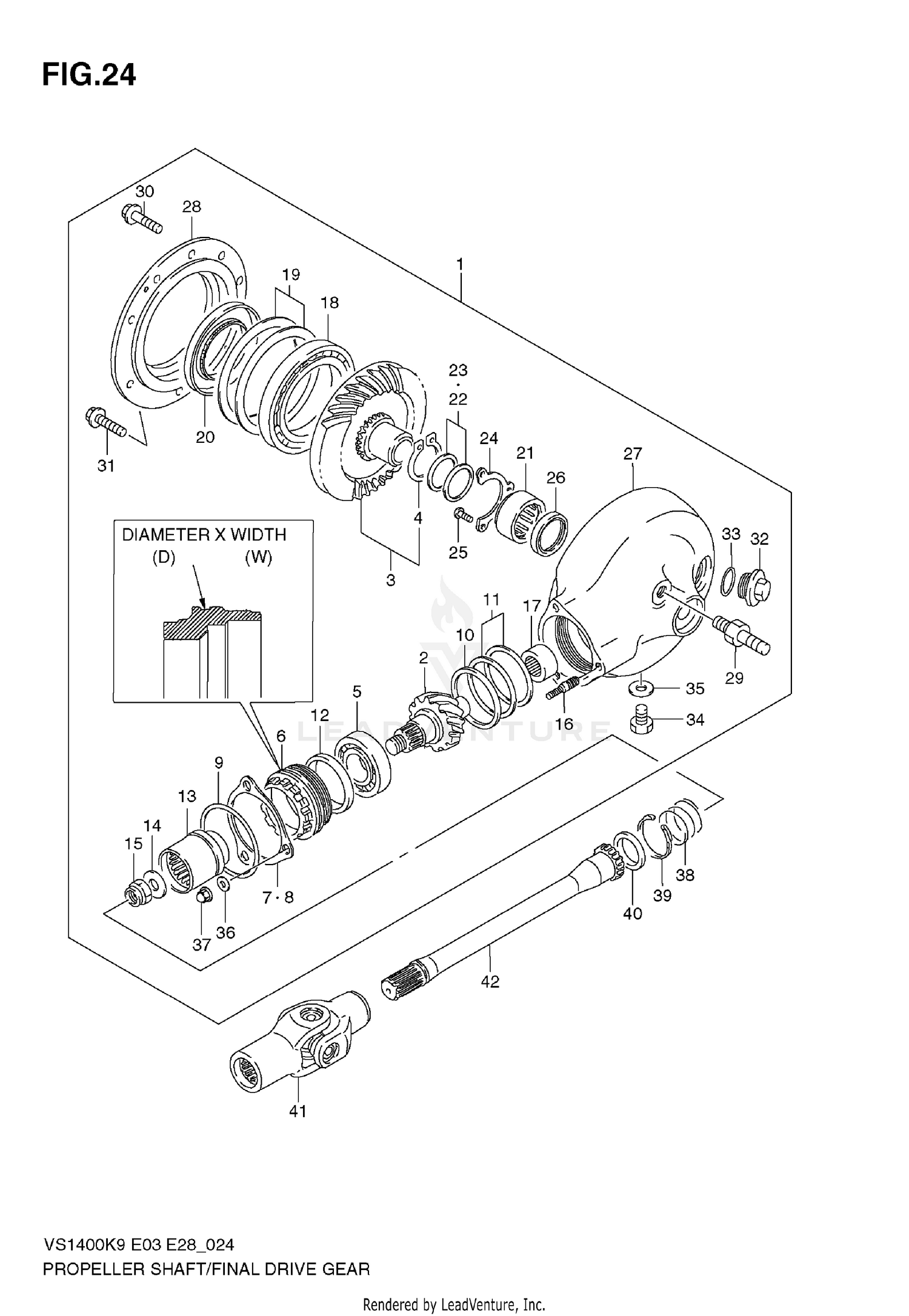 PROPELLER SHAFT - FINAL DRIVE GEAR