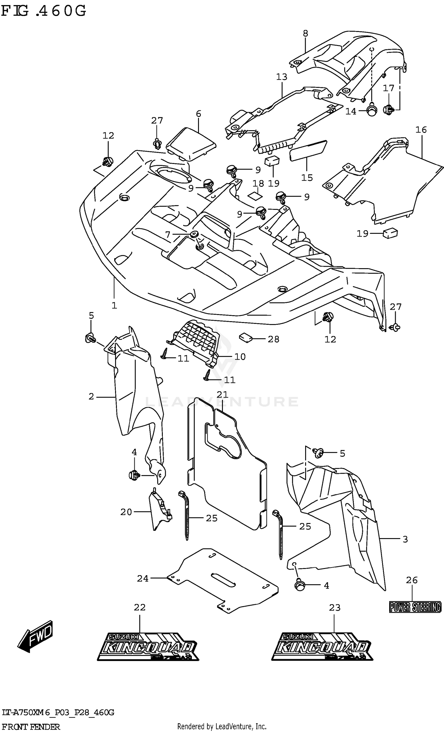 FRONT FENDER (LT-A750XP:P28)