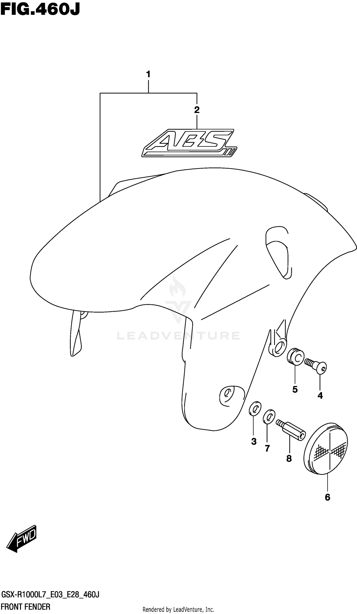 FRONT FENDER (GSX-R1000AL7 E33) (YKV)