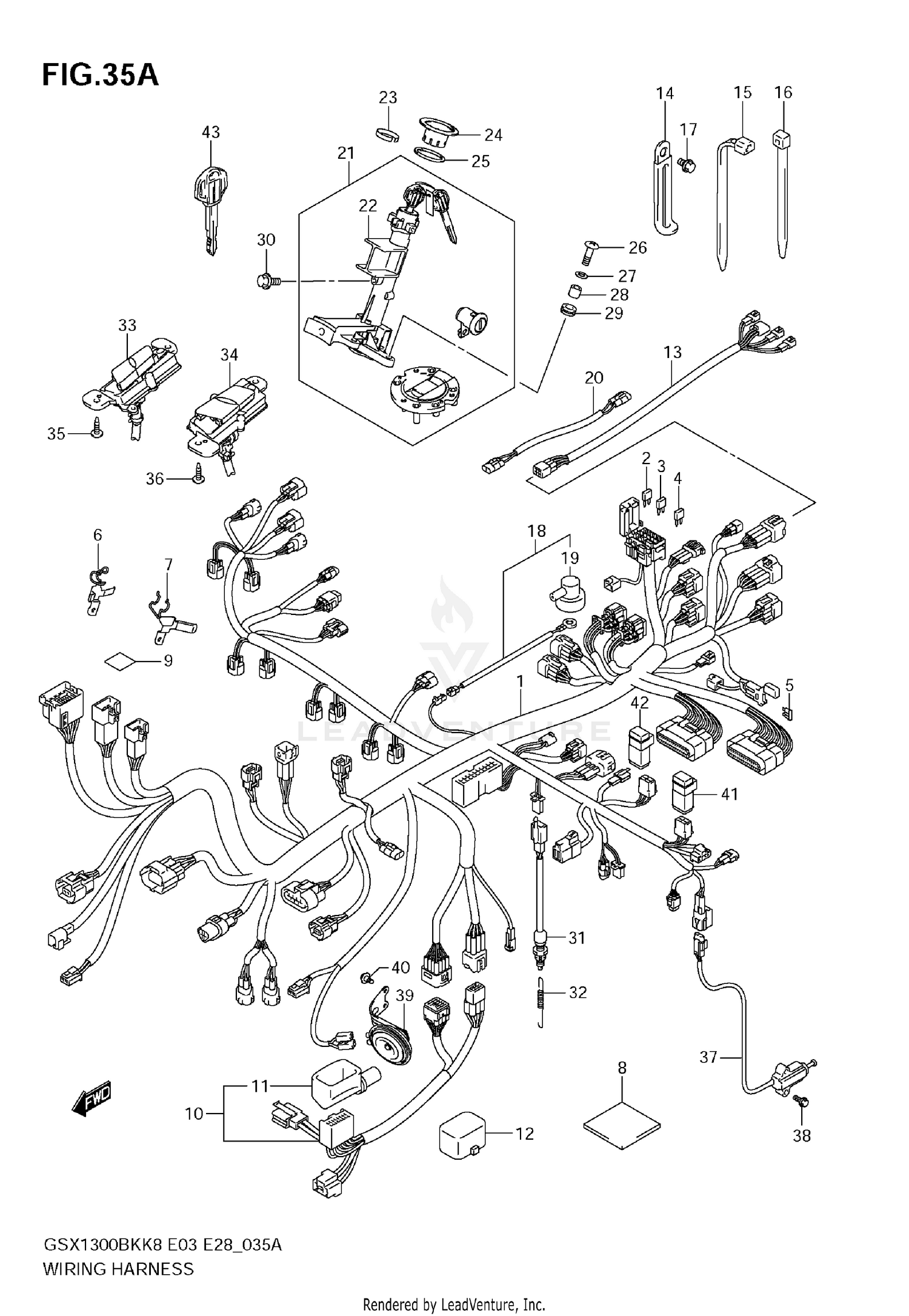 WIRING HARNESS (GSX1300BKAK8/AK9 E33)