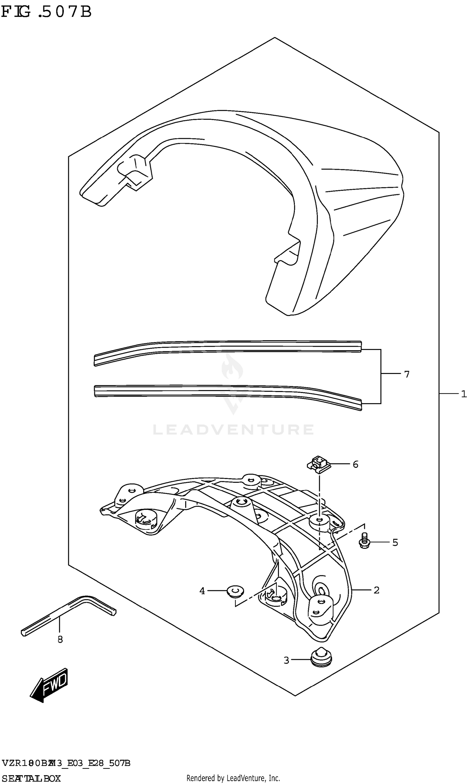 SEAT TAIL BOX (SEE NOTE 1) 507B