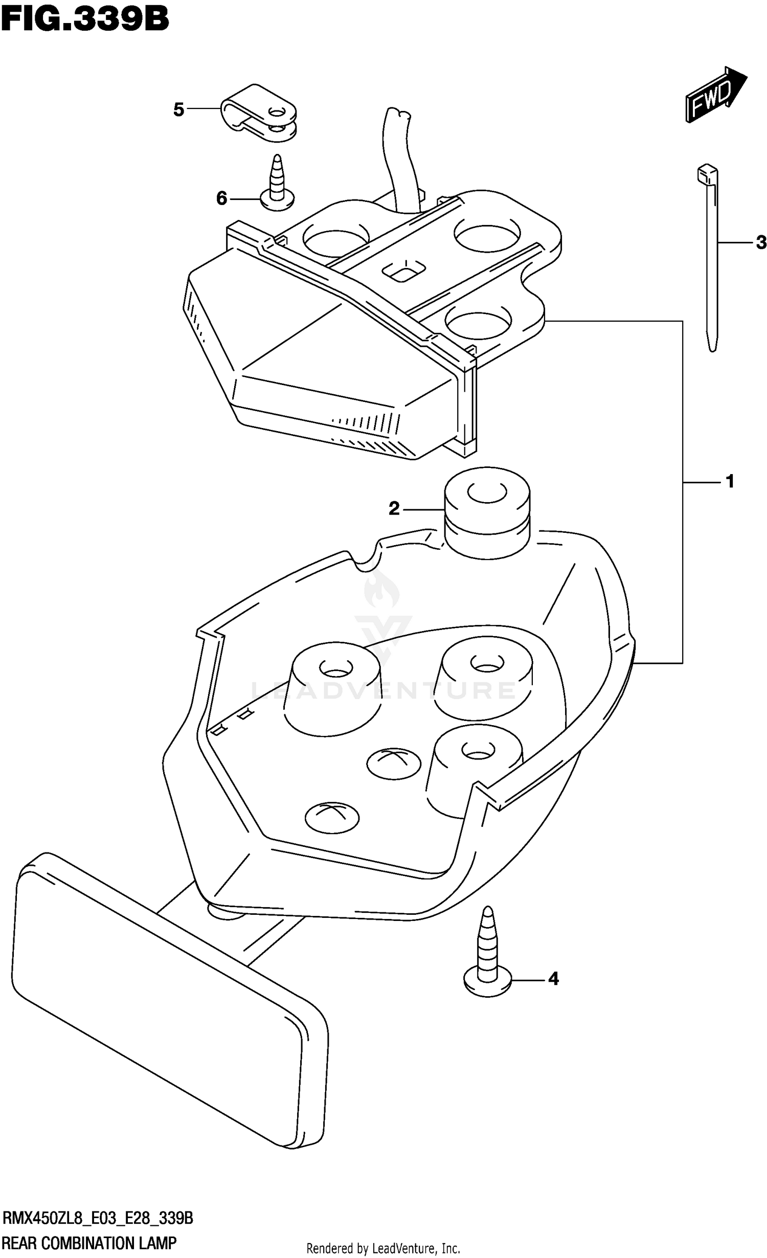 REAR COMBINATION LAMP (RMX450ZL8 E28)