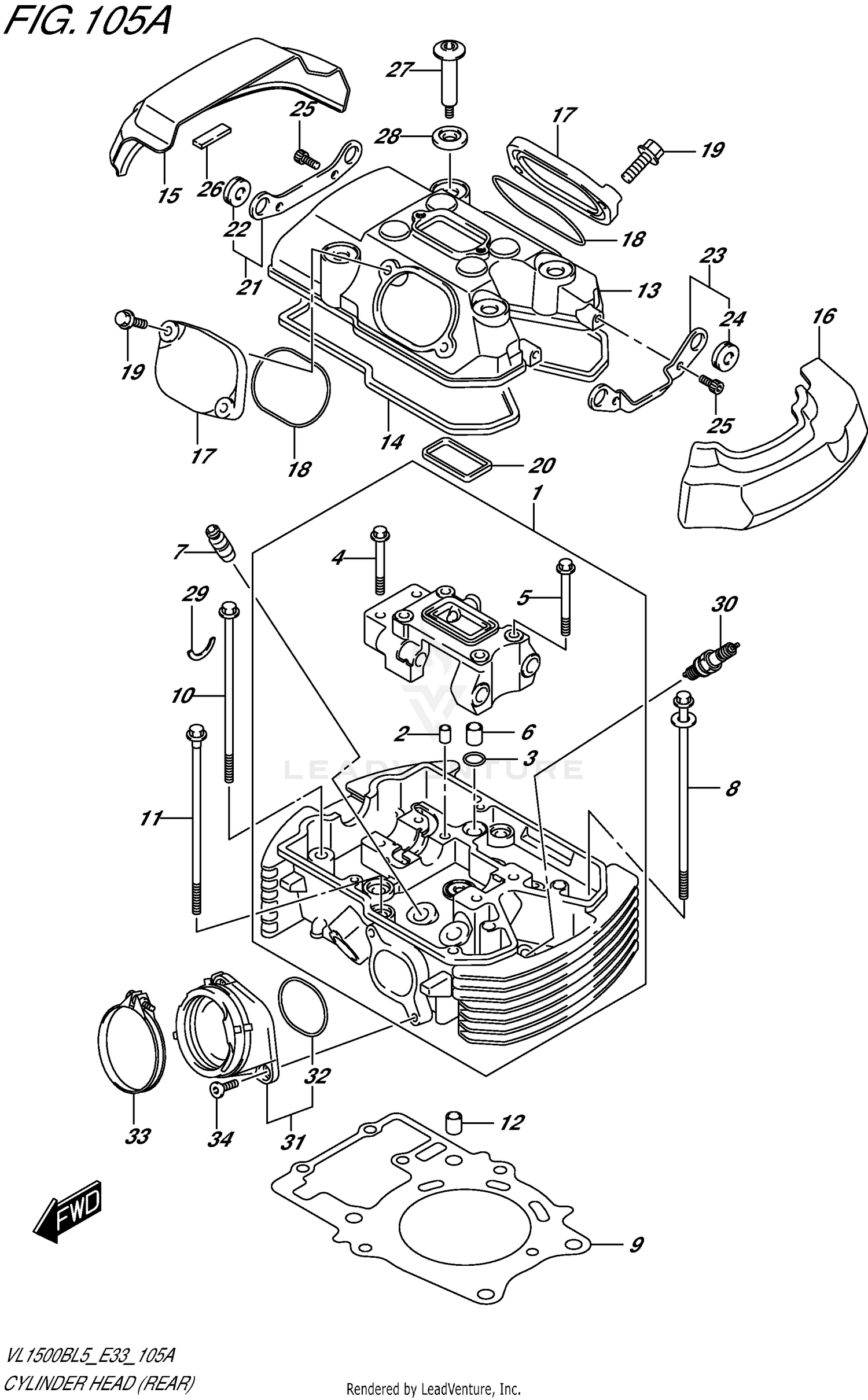 CYLINDER HEAD (REAR)