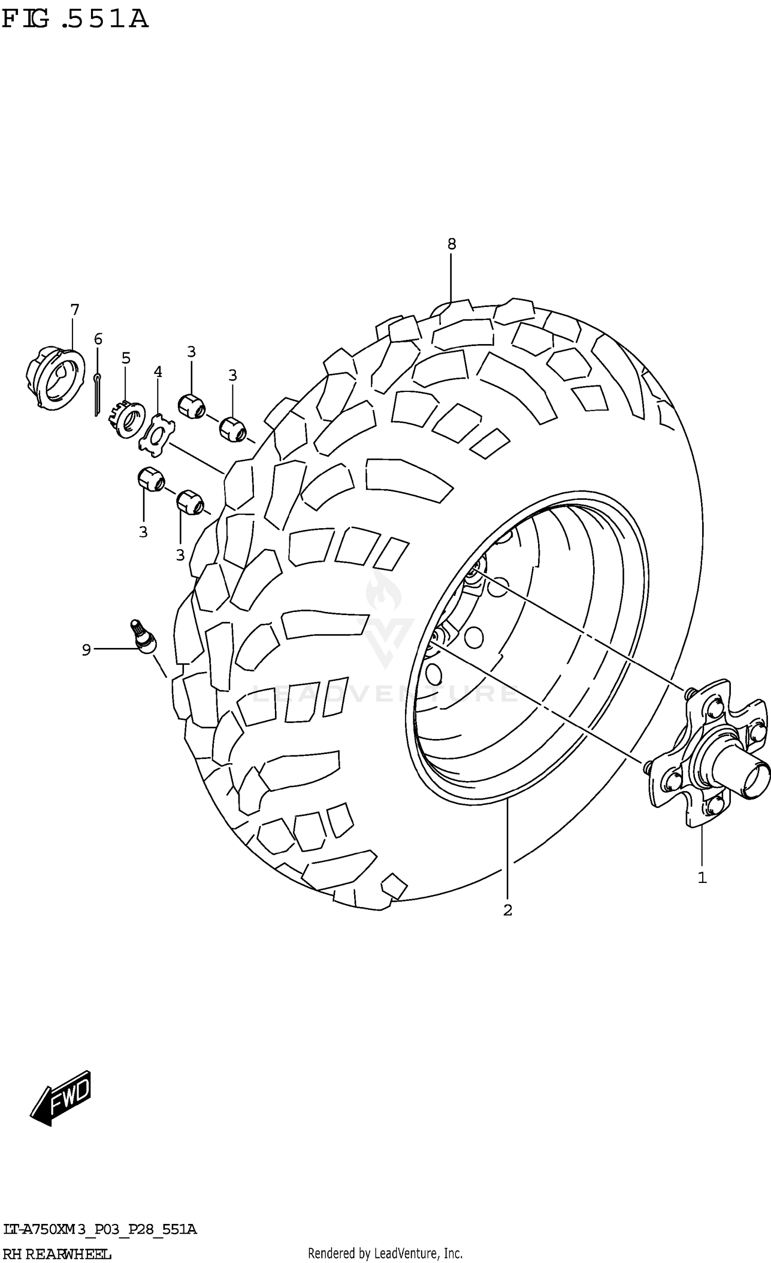 RH REAR WHEEL (LT-A750X)