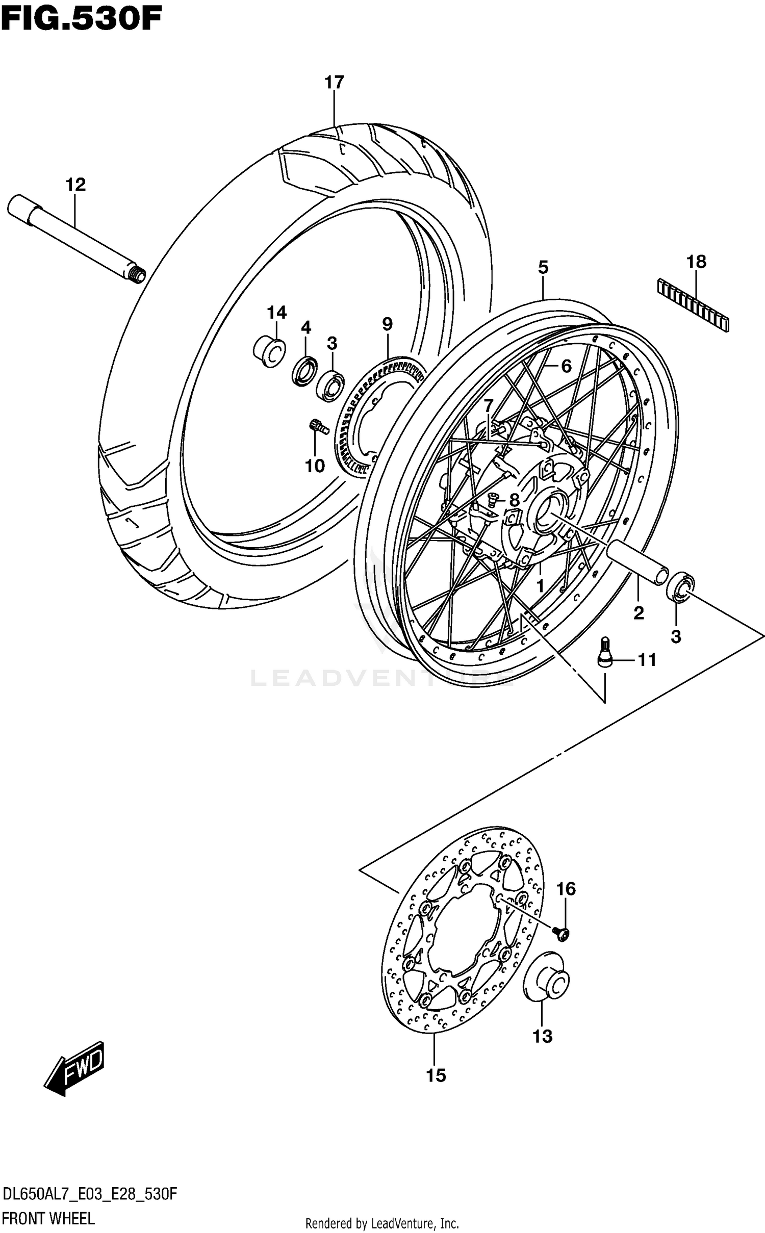 FRONT WHEEL (DL650XAL7 E33)