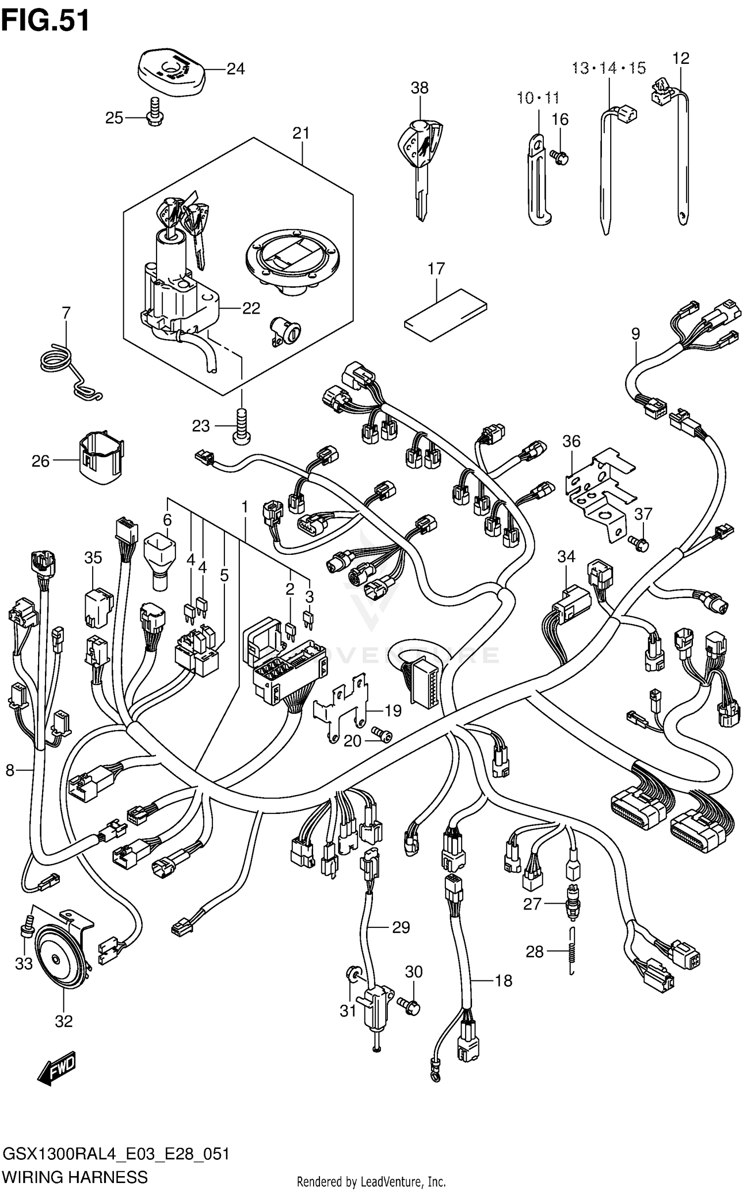 WIRING HARNESS (GSX1300RAL4 E28)