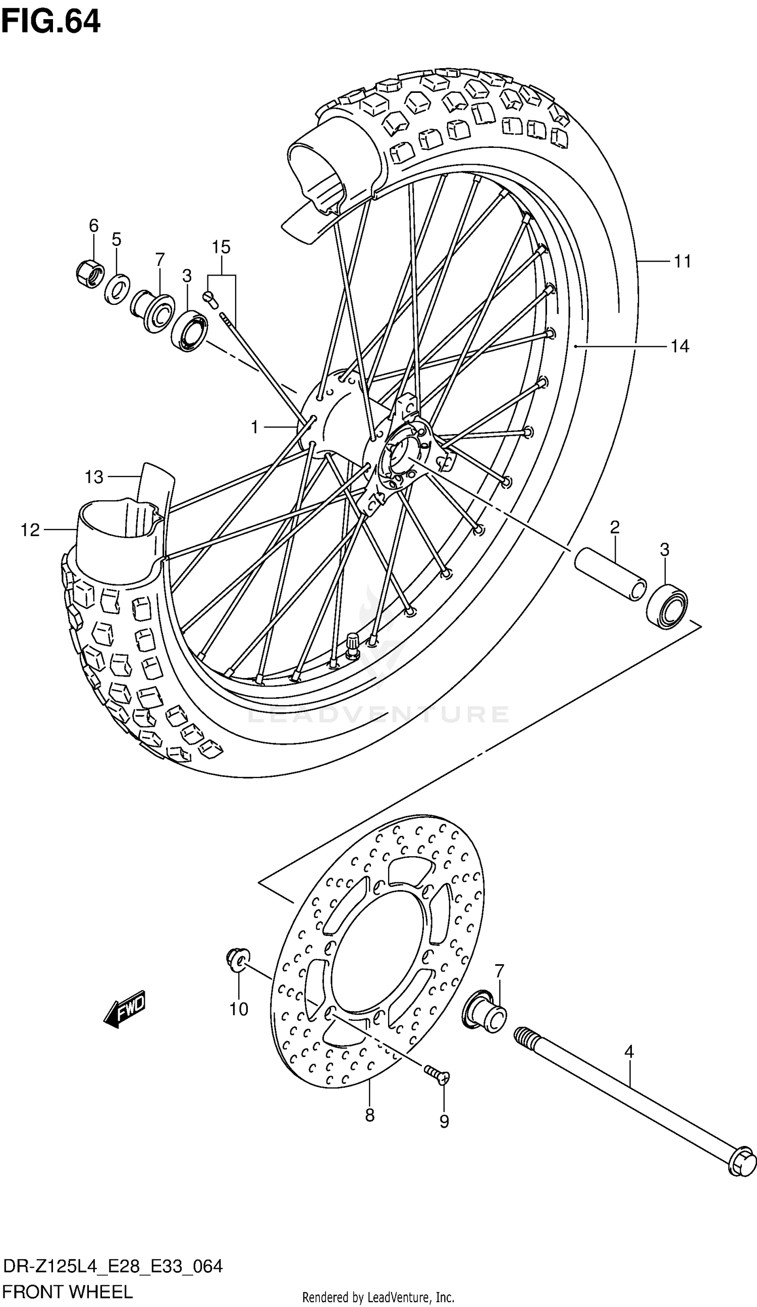 FRONT WHEEL (DR-Z125LL4 E28)