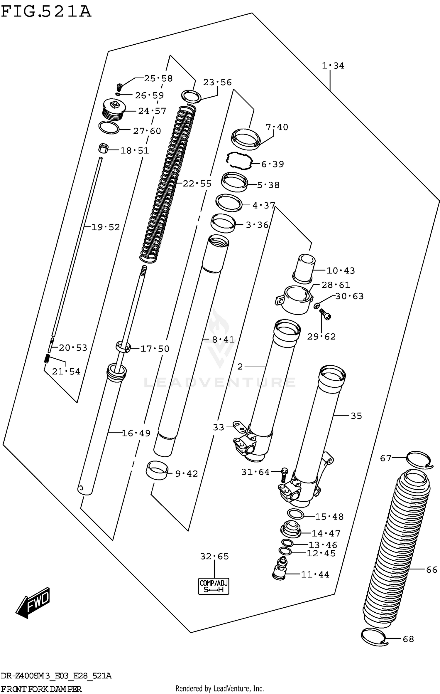 FRONT FORK DAMPER (DR-Z400SM3 E03)