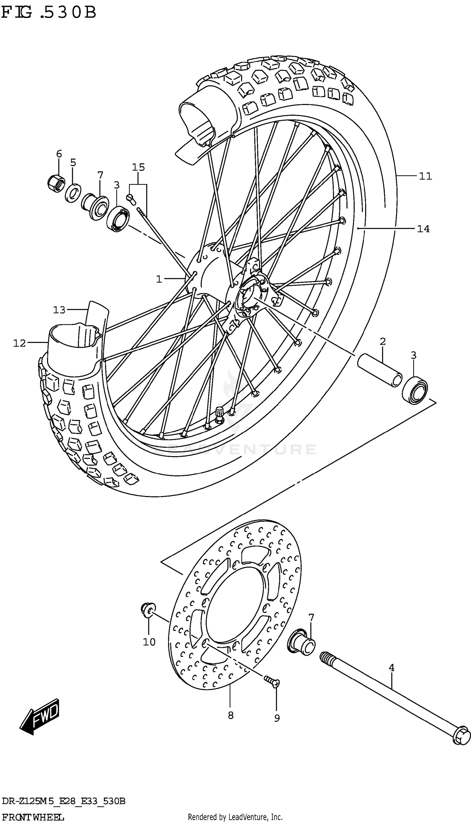 FRONT WHEEL (DR-Z125L)