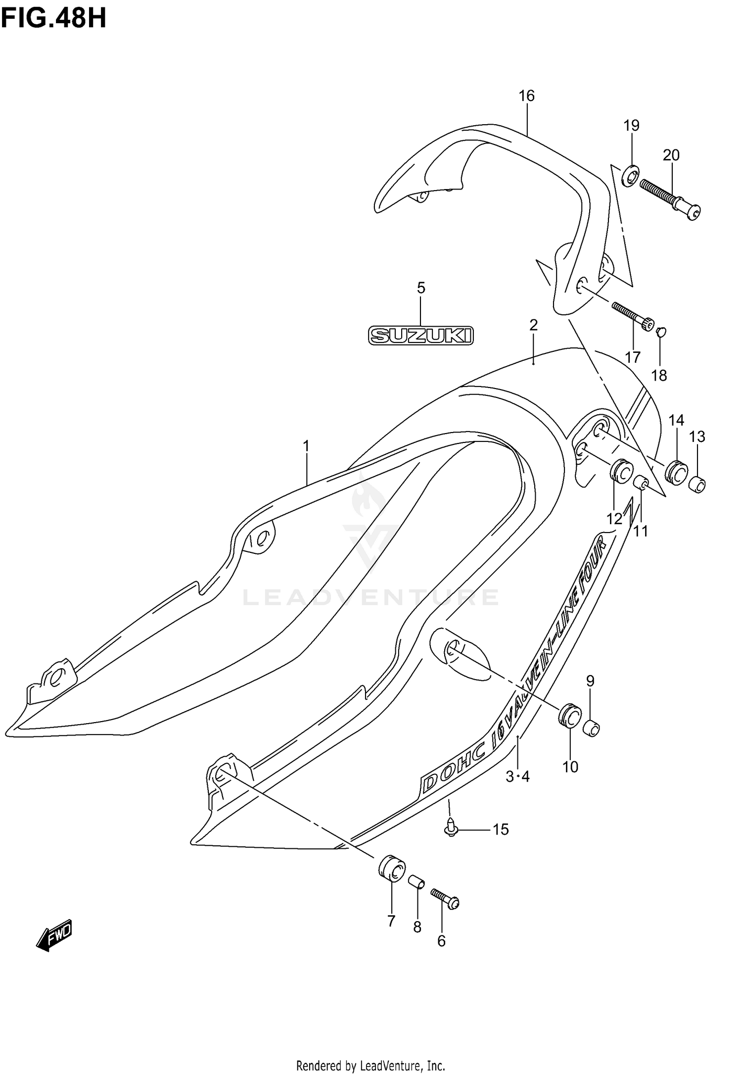 SEAT TAIL COVER (GSF1200SZK5)