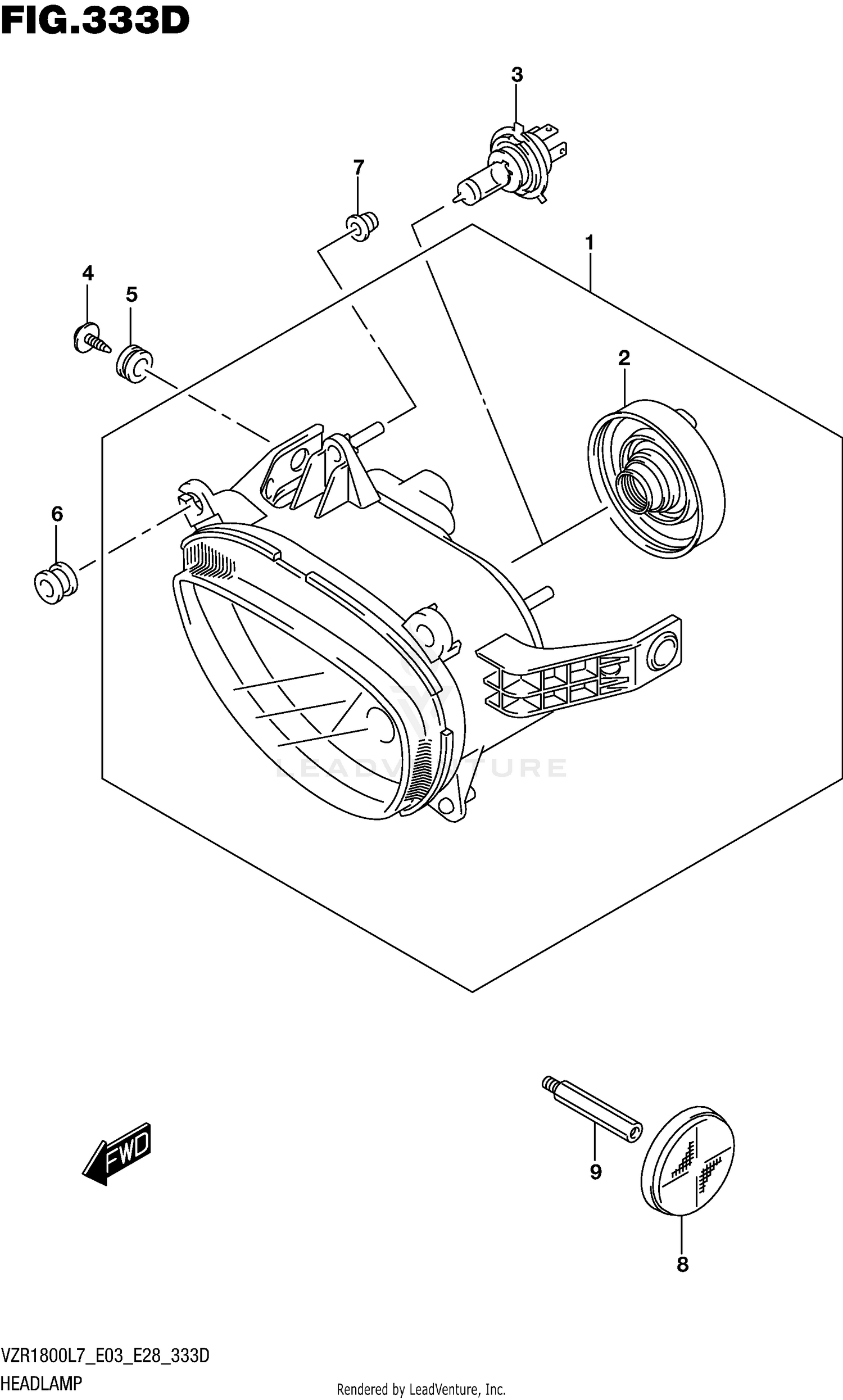 HEADLAMP (VZR1800BZL7 E33)