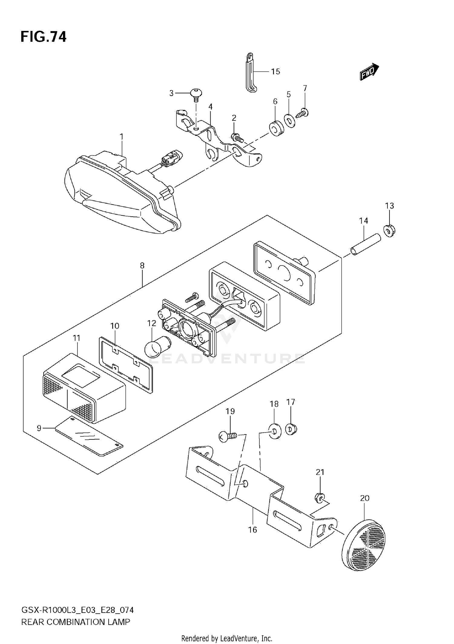 REAR COMBINATION LAMP (GSX-R1000L3 E28)
