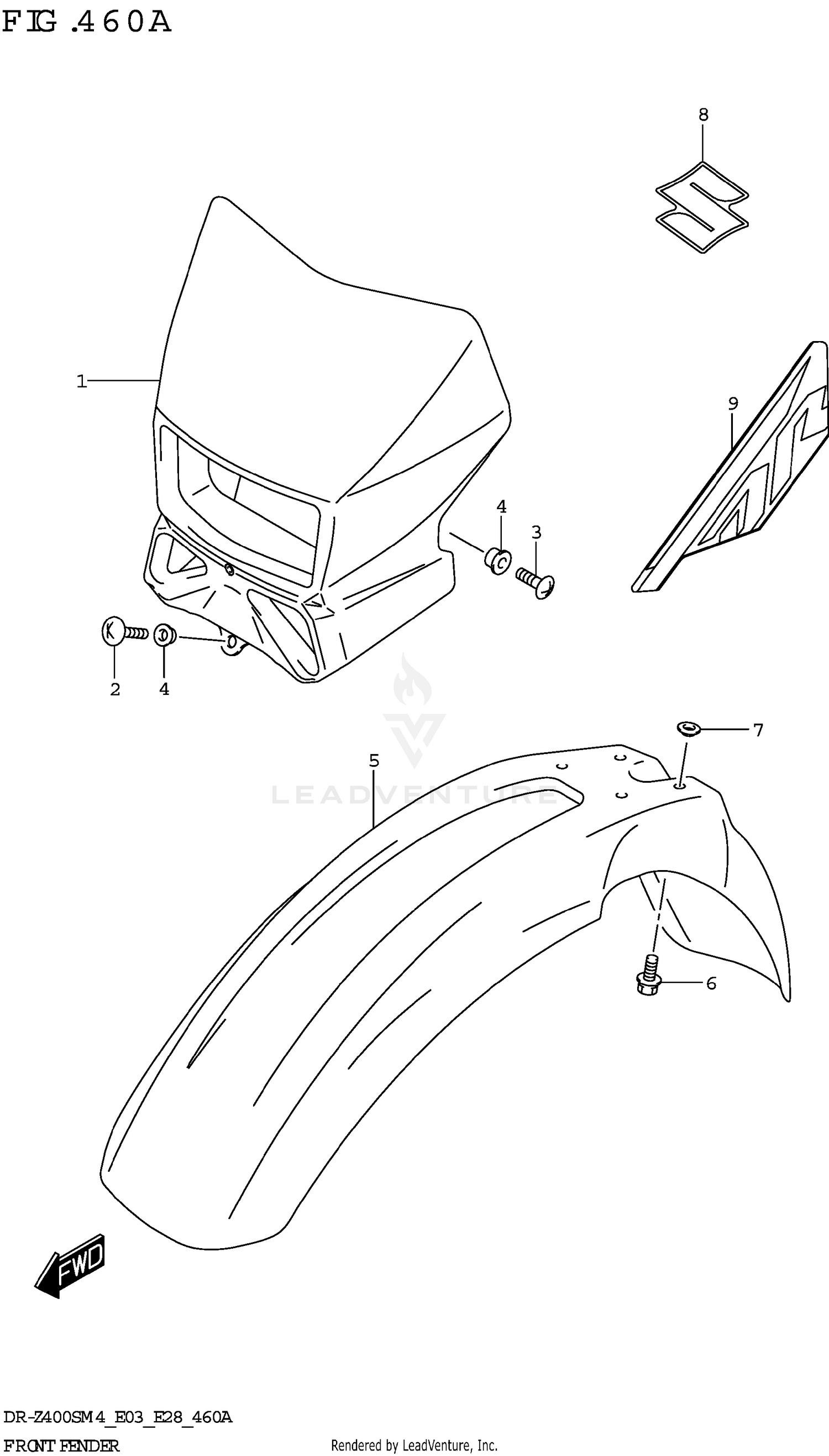 FRONT FENDER (DR-Z400SM)