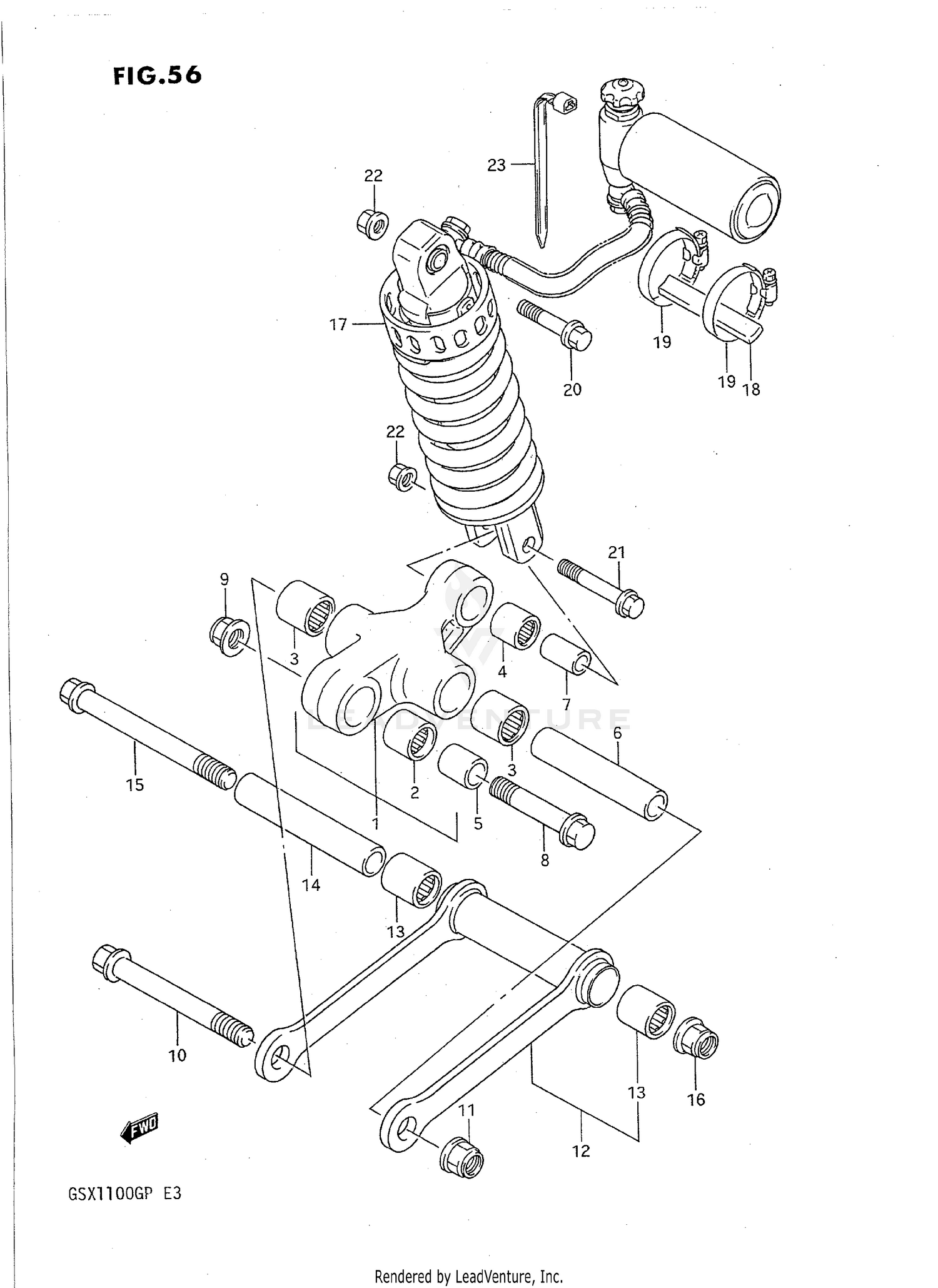REAR CUSHION LEVER (MODEL M)