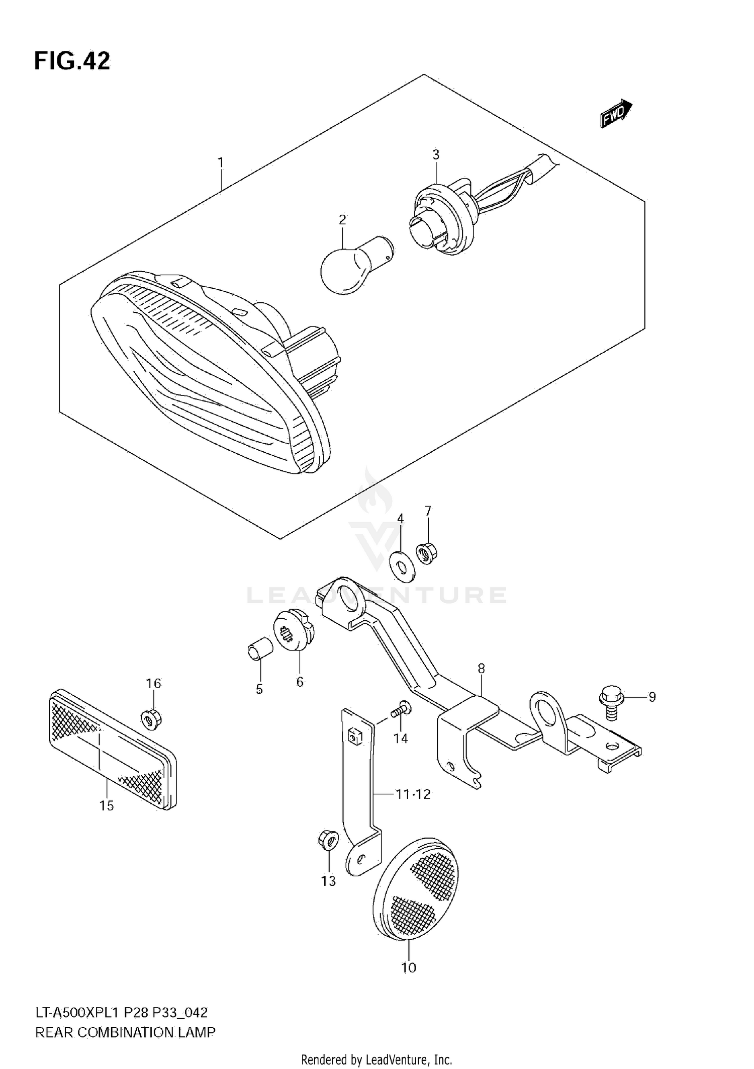 REAR COMBINATION LAMP (LT-A500XP L1 E28)