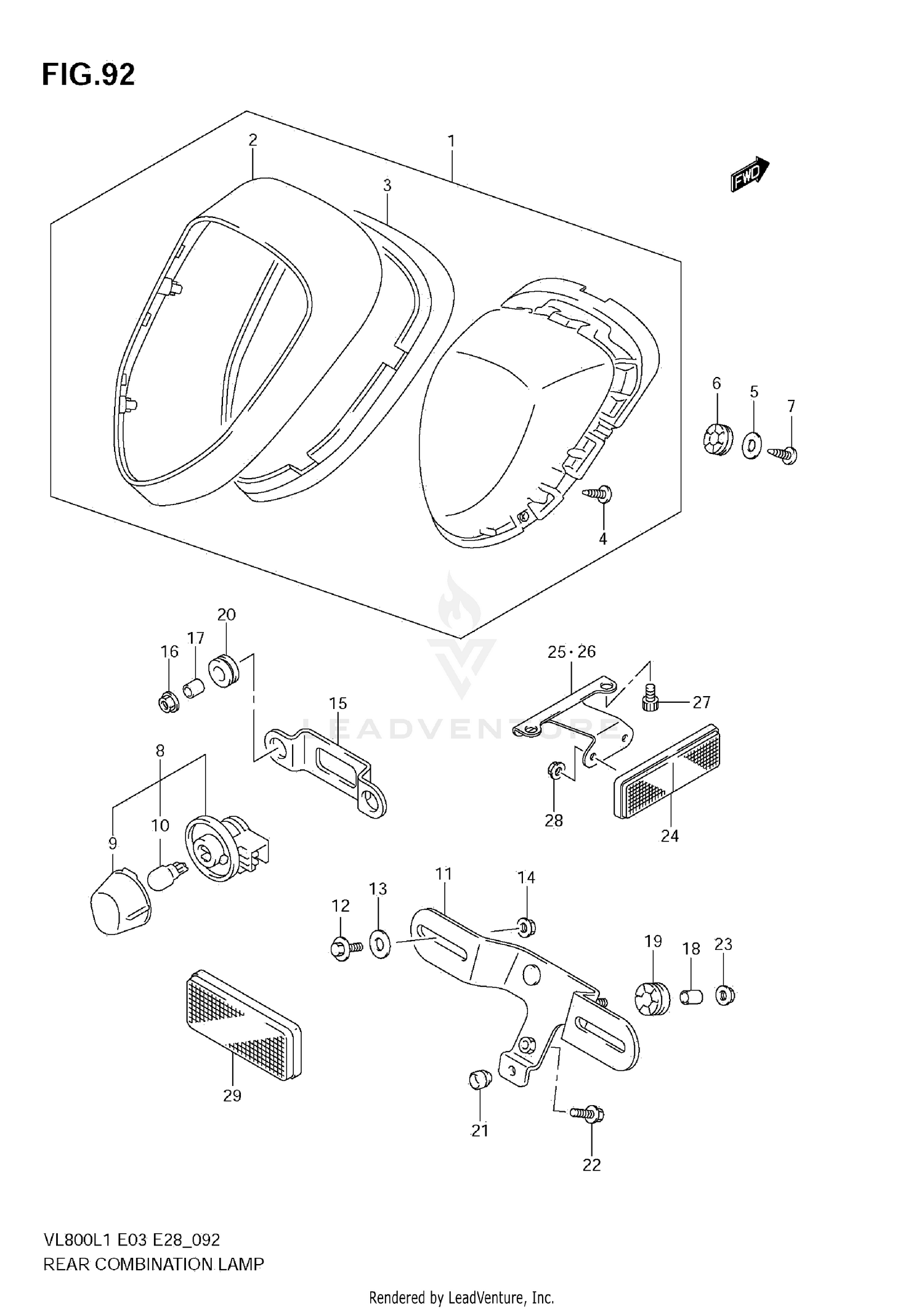 REAR COMBINATION LAMP (VL800C E28)