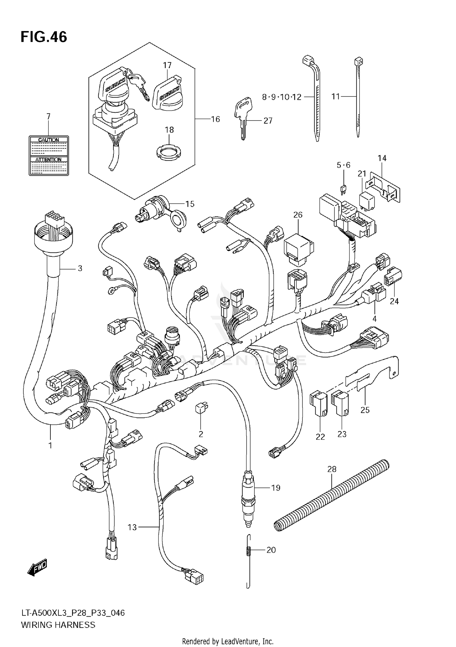 WIRING HARNESS (LT-A500XL3 E28)