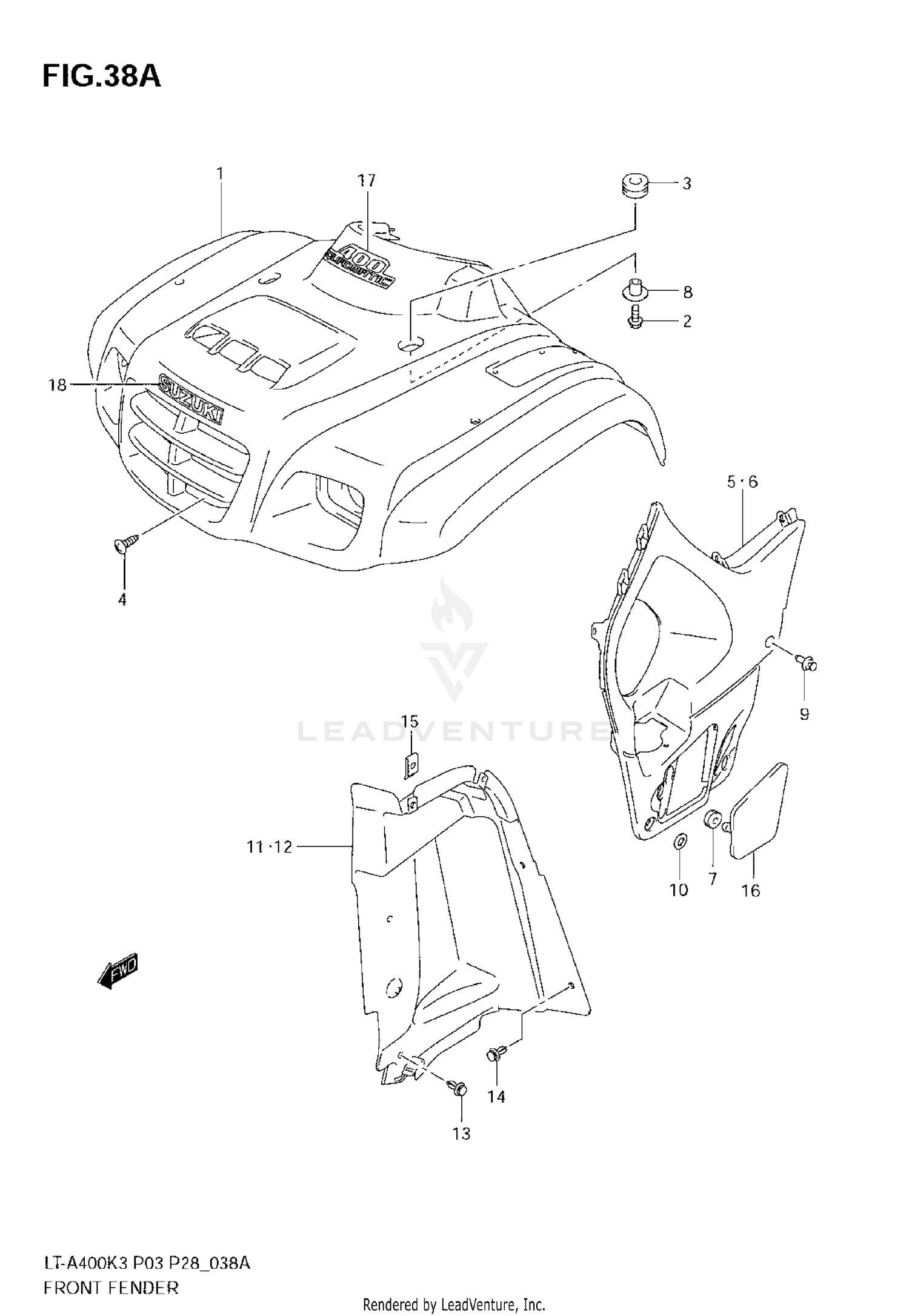 FRONT FENDER (MODEL K4)