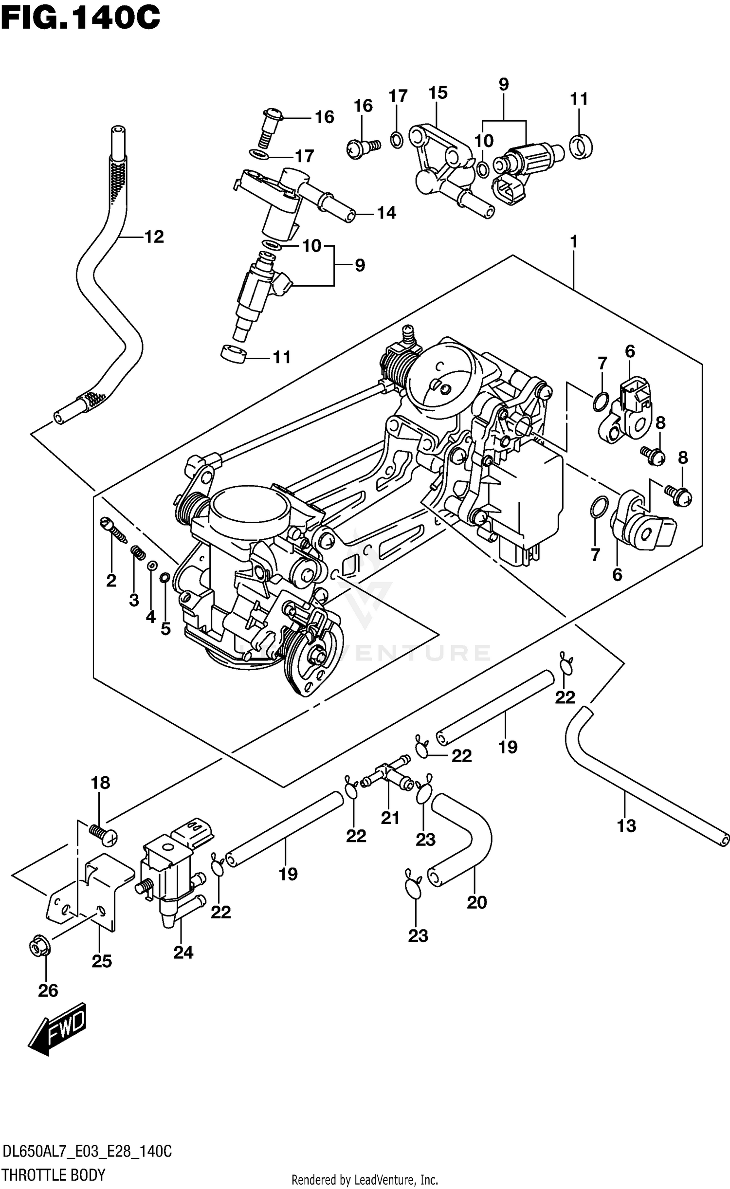 THROTTLE BODY (DL650AL7 E33)