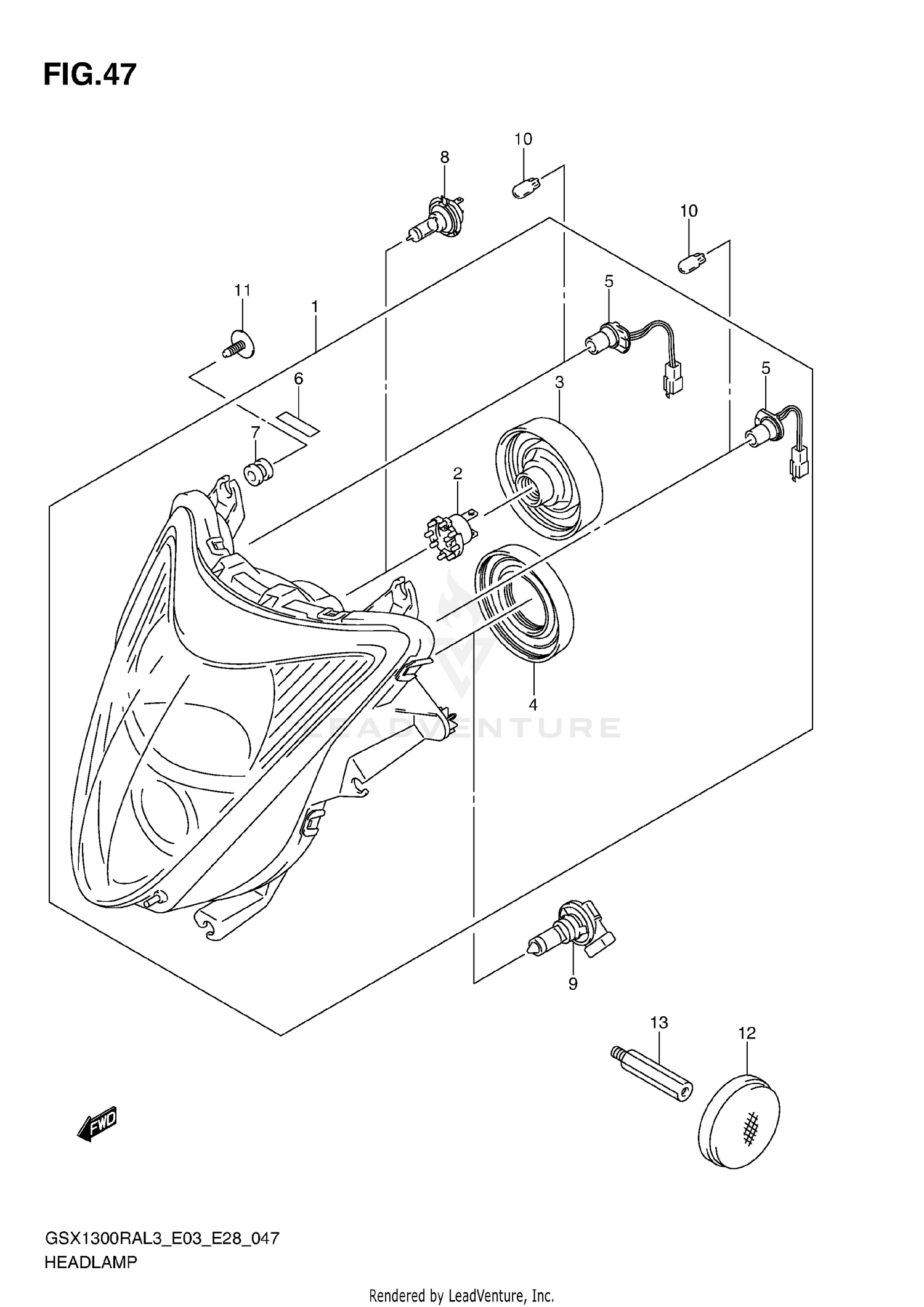 HEADLAMP (GSX1300RAL3 E03)