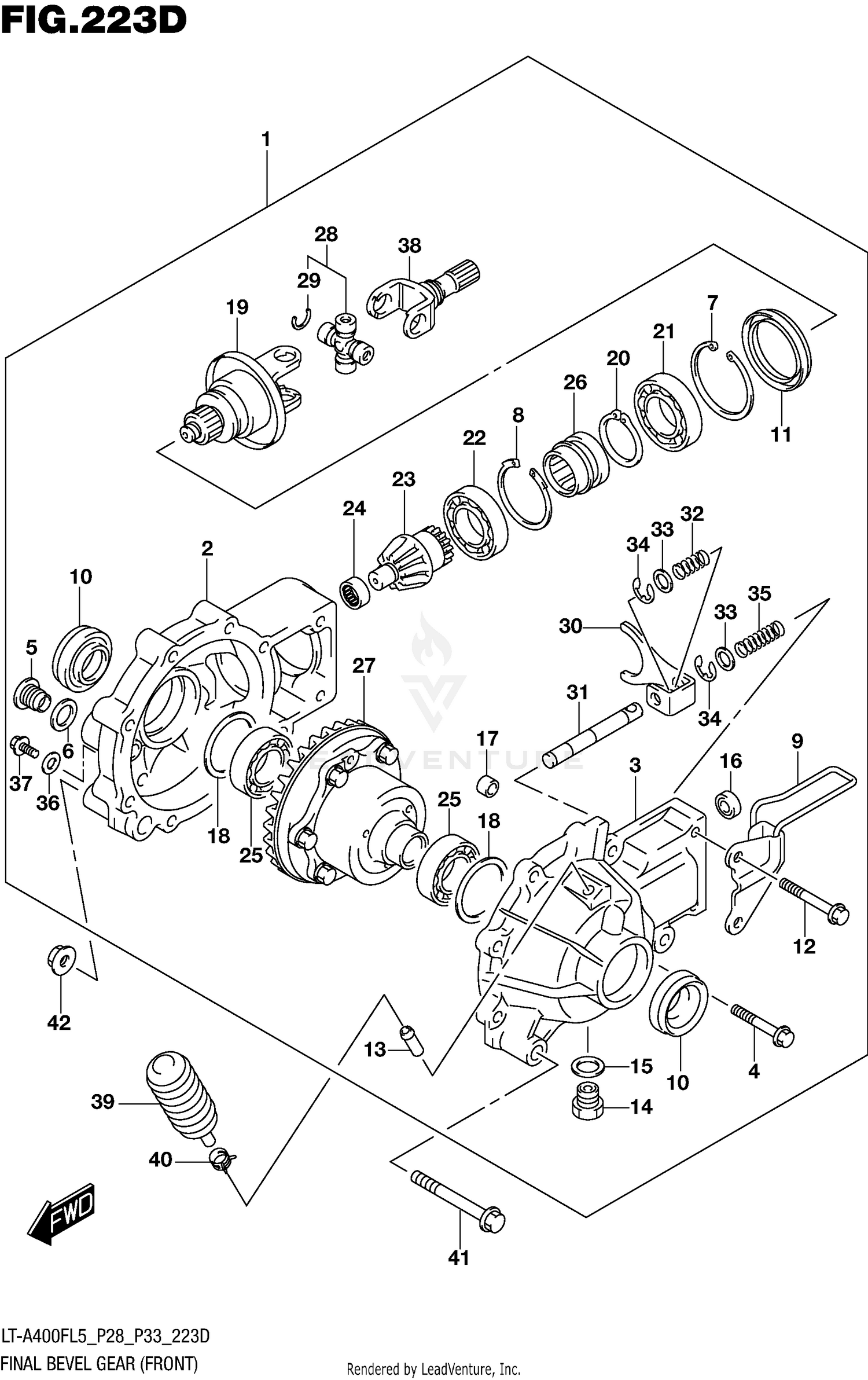 FINAL BEVEL GEAR (FRONT) (LT-A400FZL5 P33)
