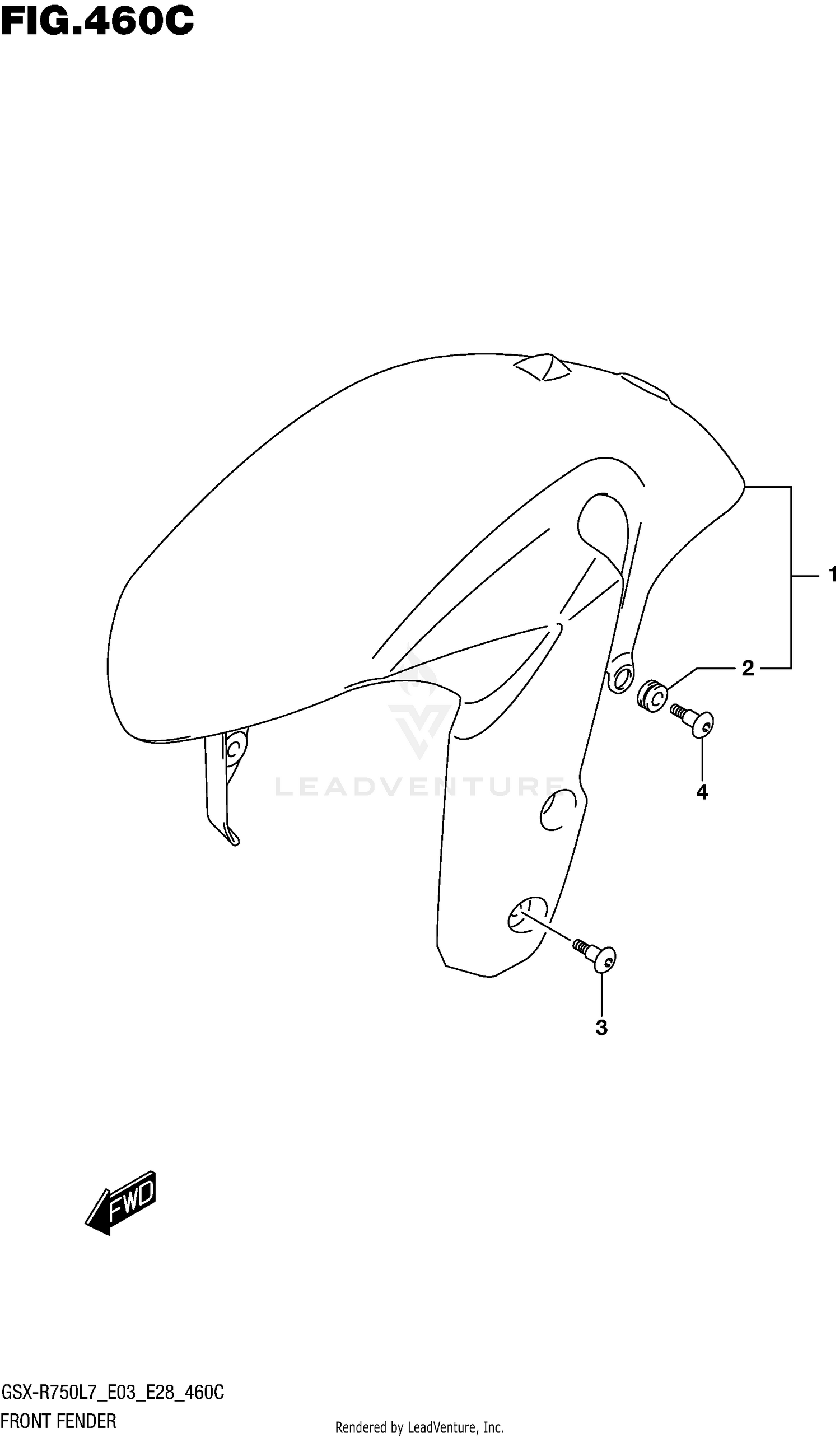 FRONT FENDER (GSX-R750L7 E33)