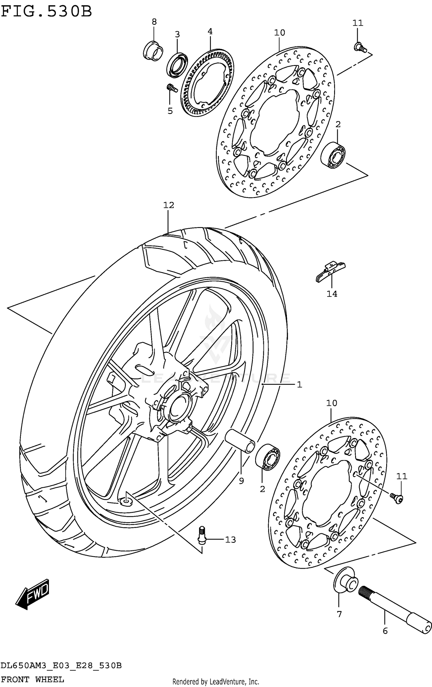 FRONT WHEEL (DL650AM3E28)
