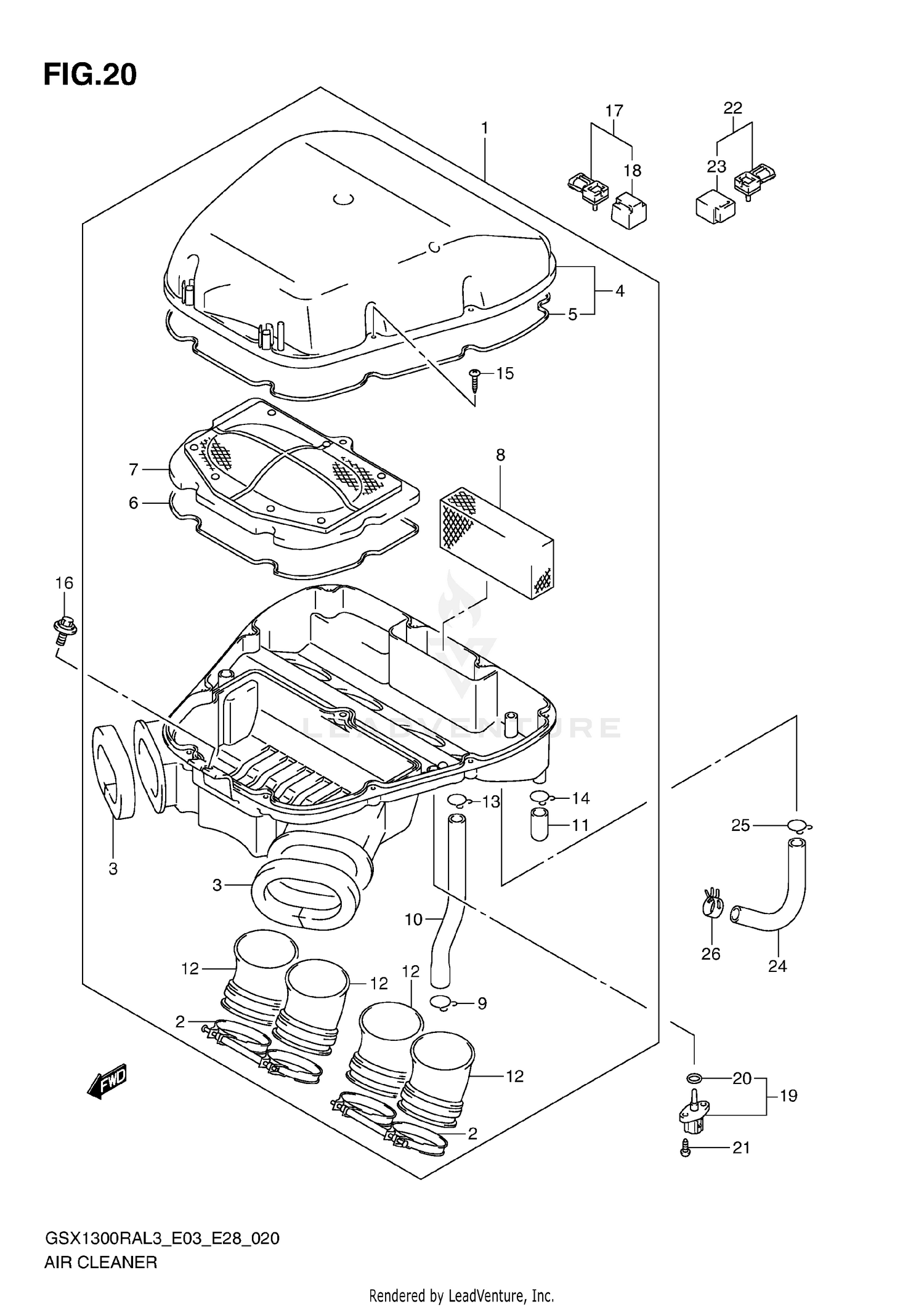 AIR CLEANER (GSX1300RAL3 E28)