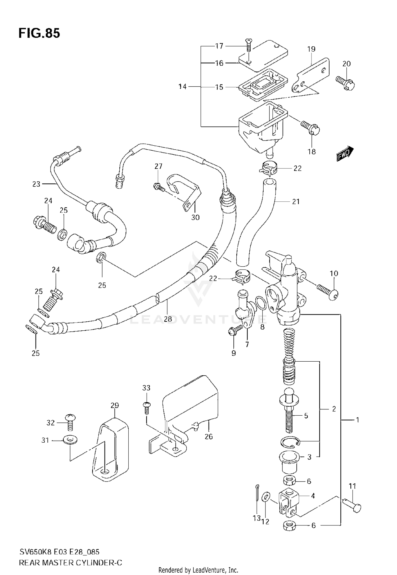 REAR MASTER CYLINDER (SV650AK8/SAK8)