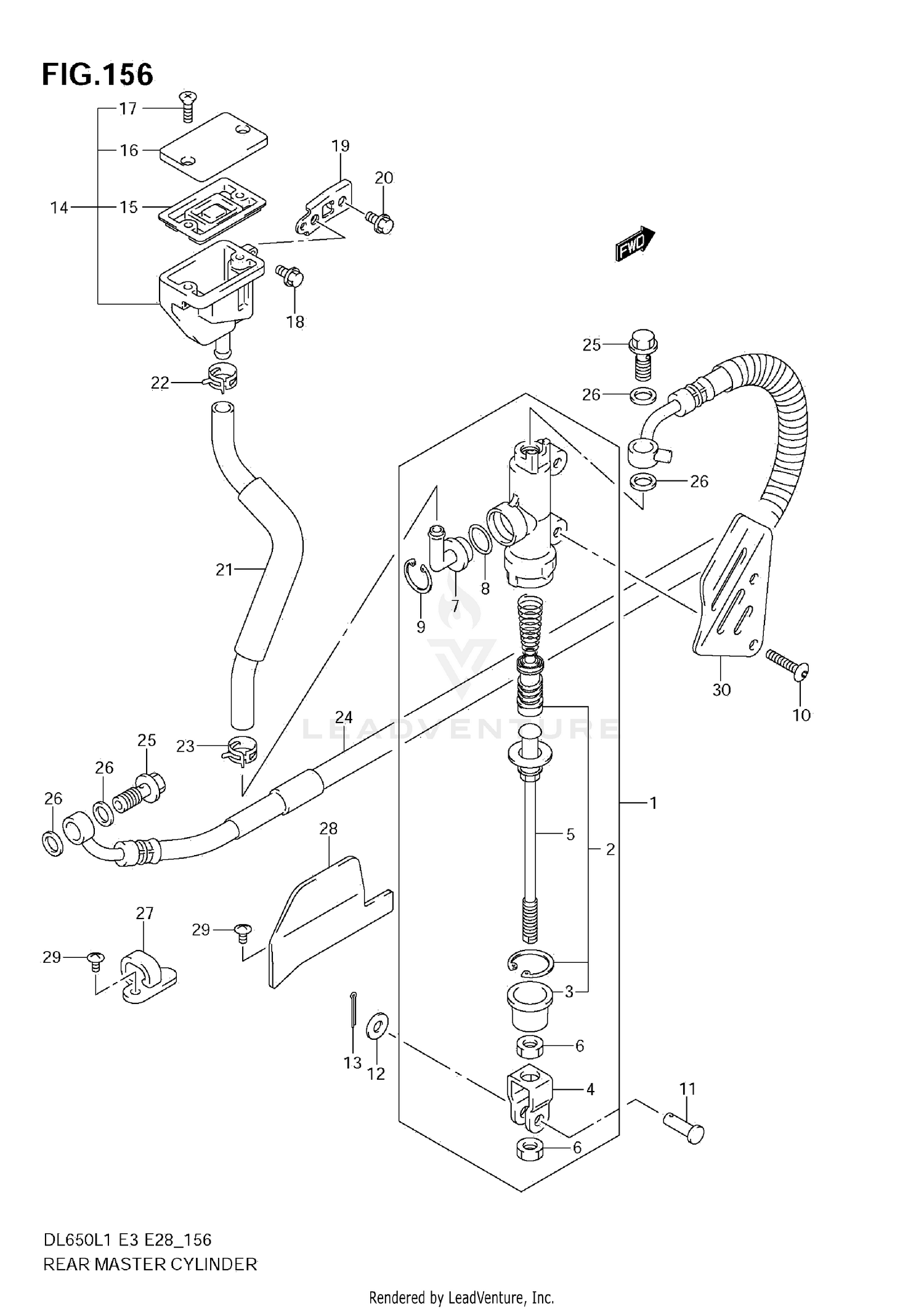 REAR MASTER CYLINDER (DL650 L1 E33)