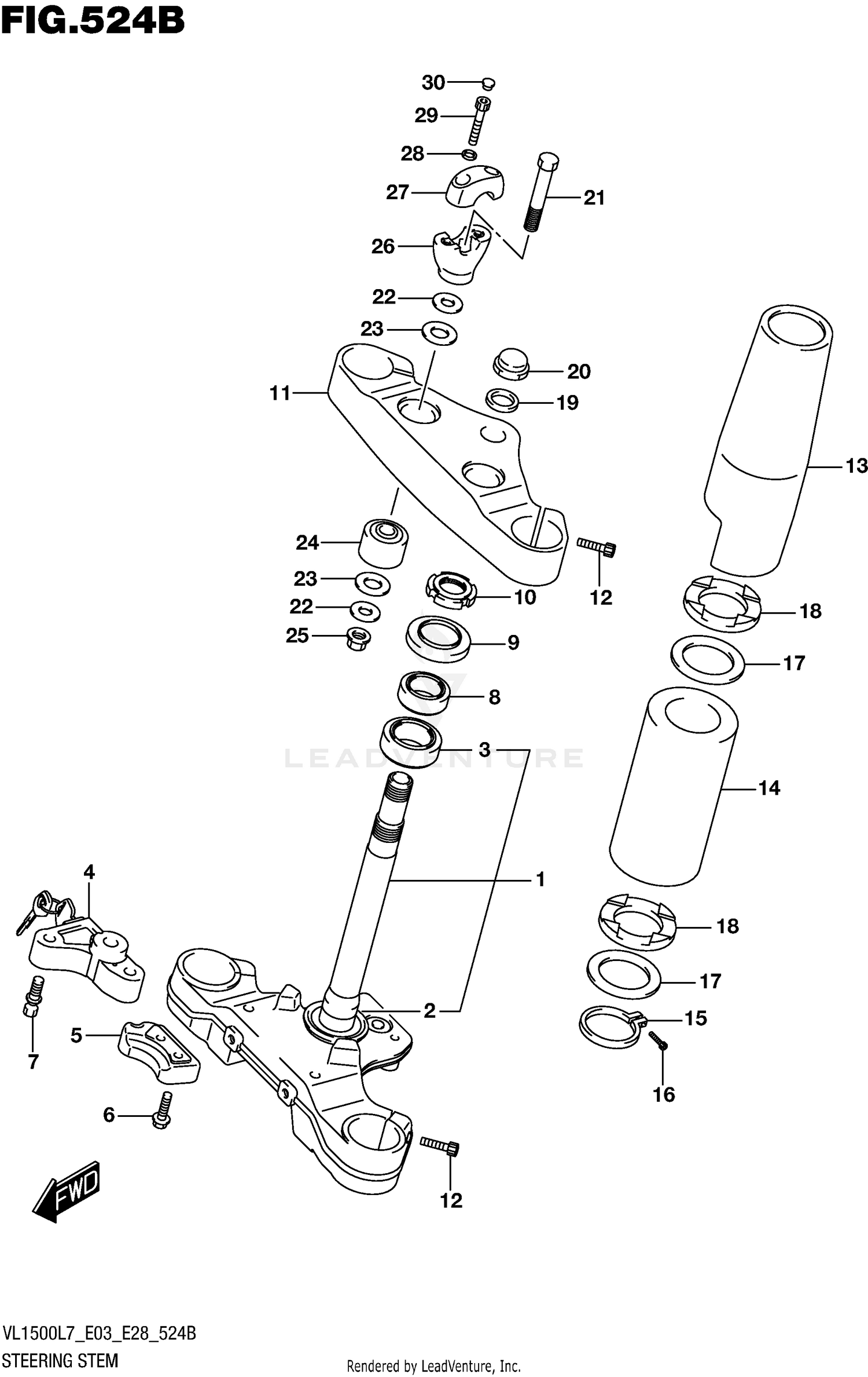 STEERING STEM (VL1500BL7 E28)