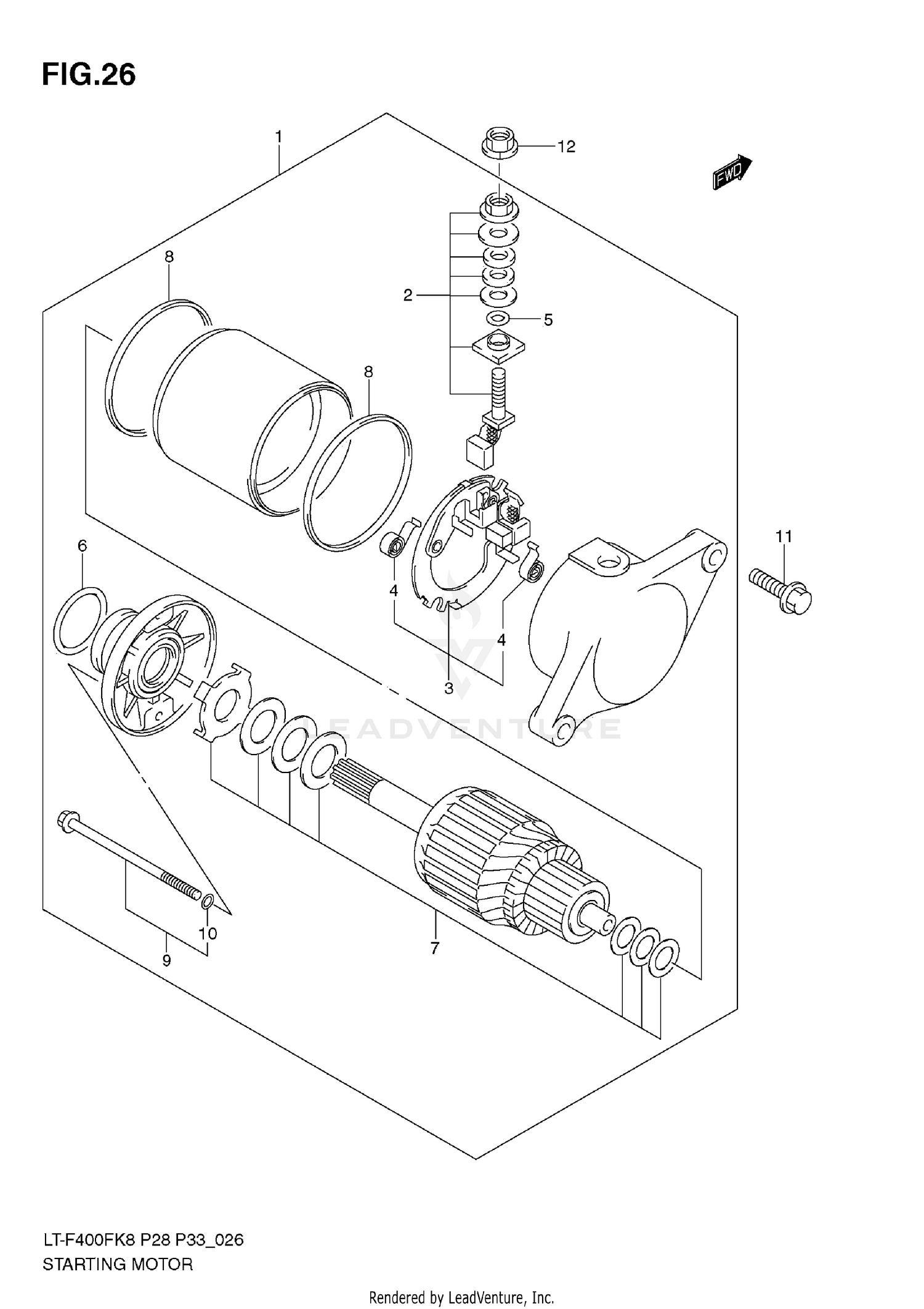 STARTING MOTOR (MODEL K8/K9)