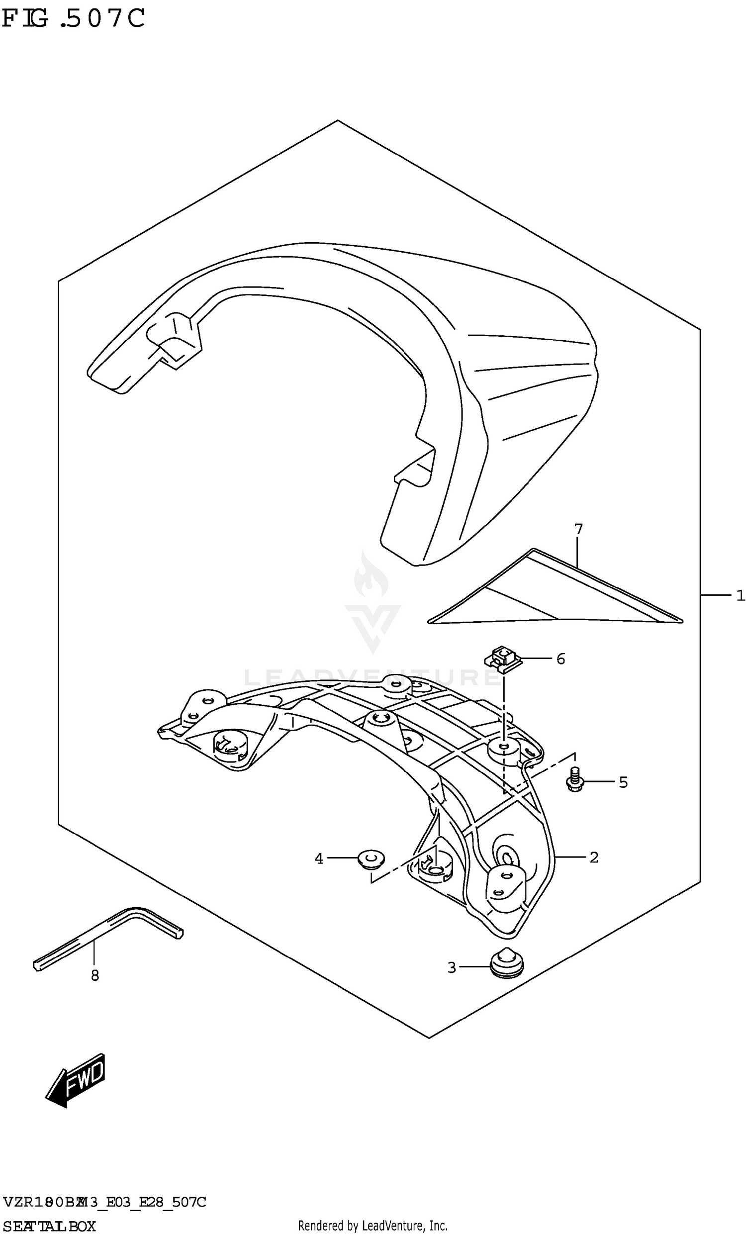 SEAT TAIL BOX (SEE NOTE 1) 507C