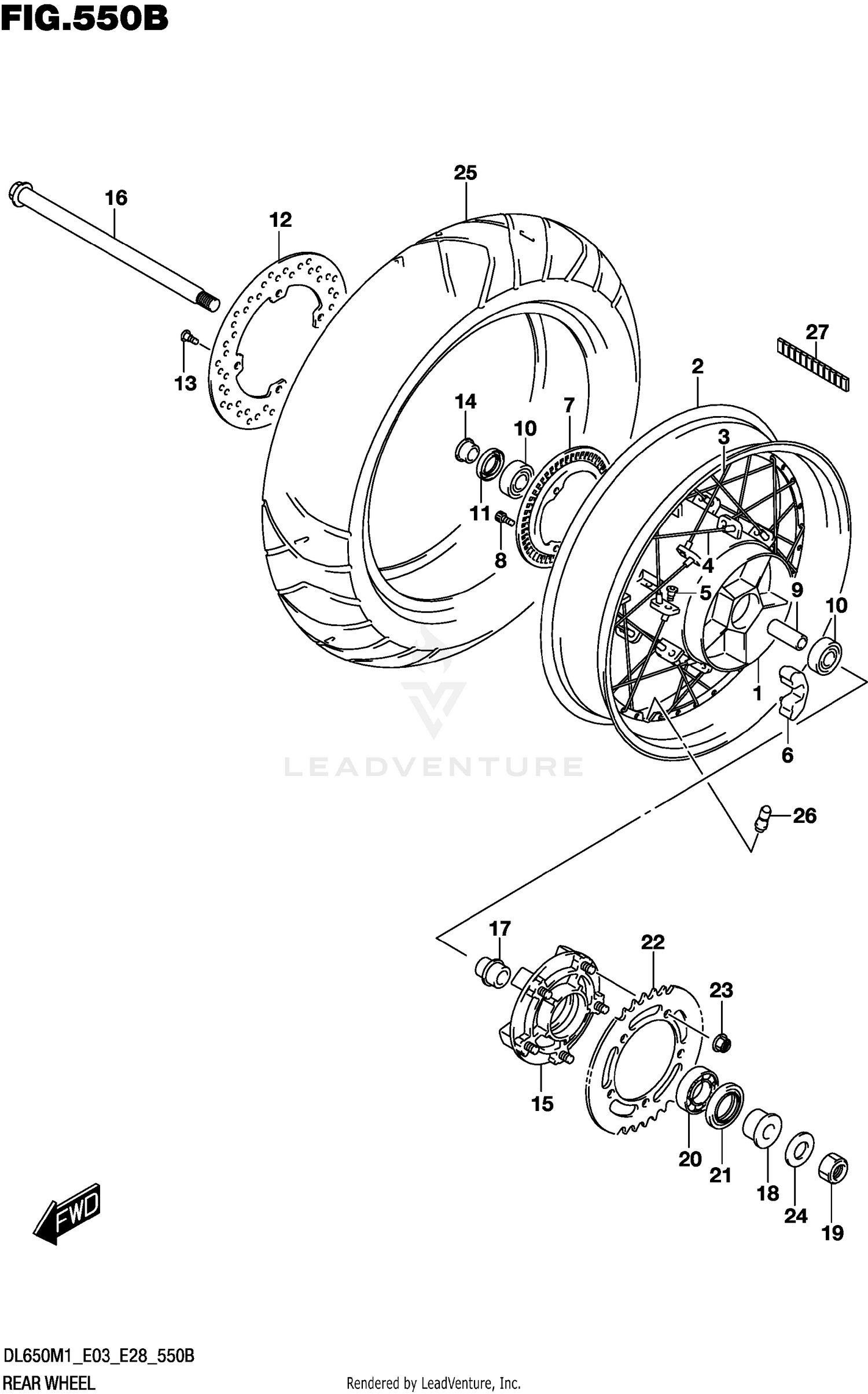 REAR WHEEL (DL650XA)
