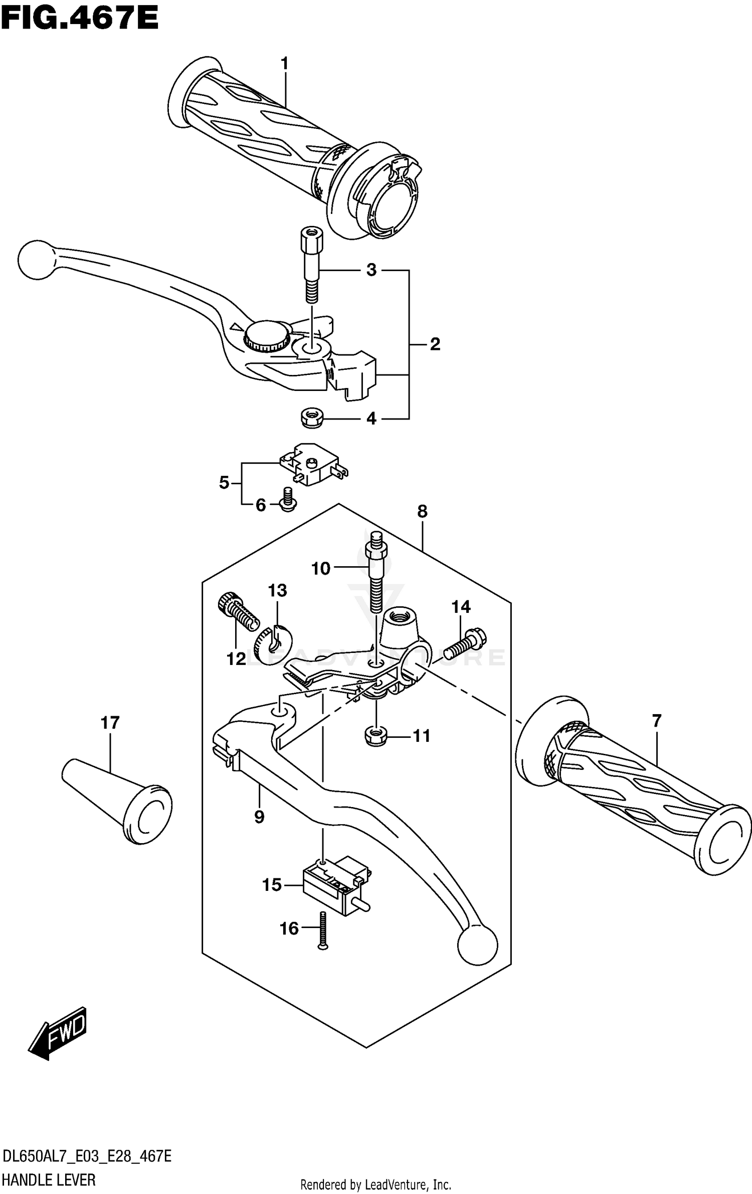 HANDLE LEVER (DL650XAL7 E28)