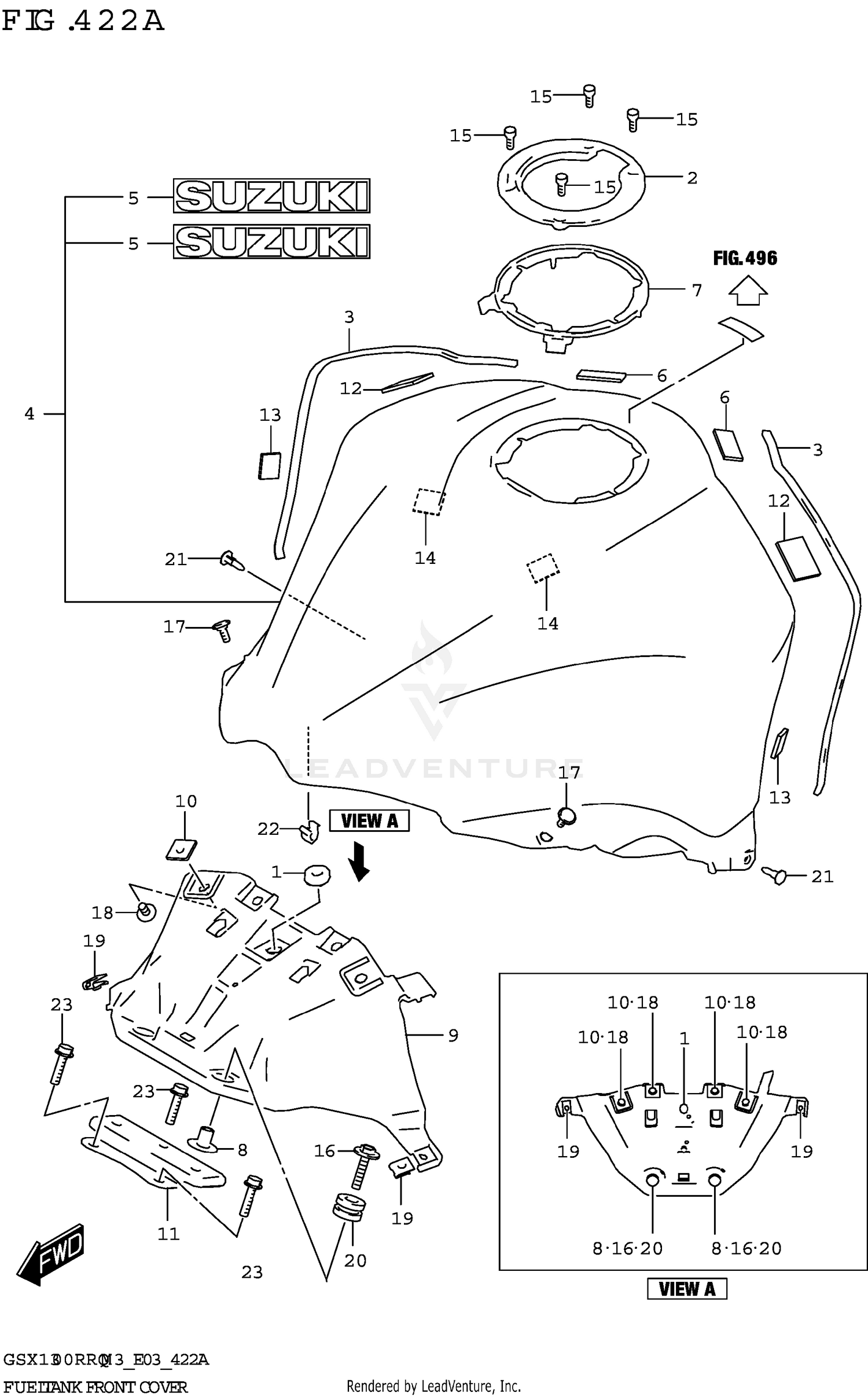 FUEL TANK FRONT COVER (E33)