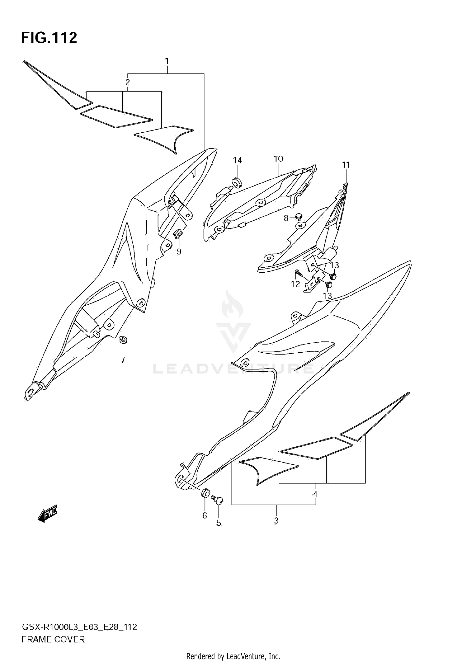 FRAME COVER (GSX-R1000L3 E28)