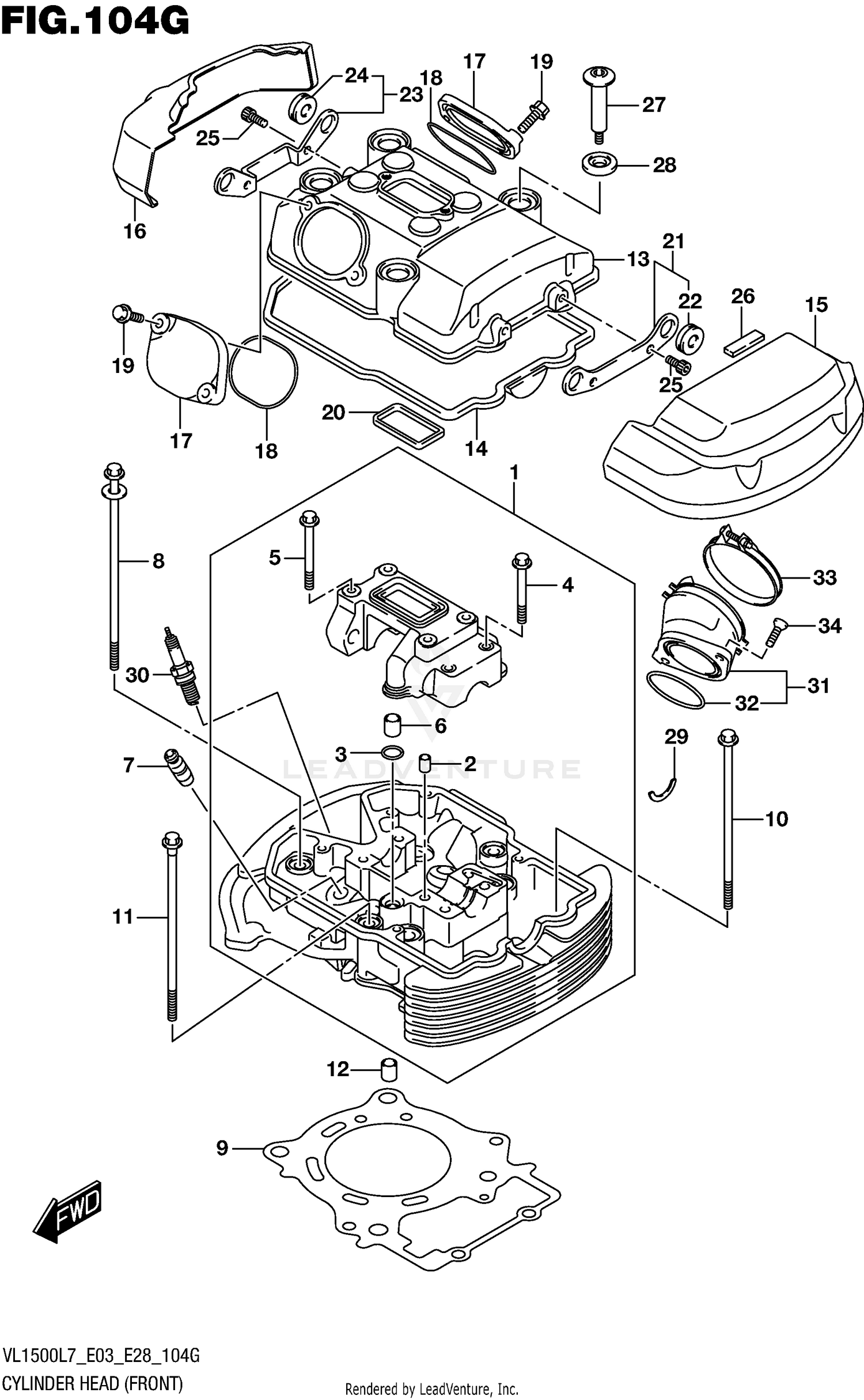 CYLINDER HEAD (FRONT) (VL1500TL7 E33)