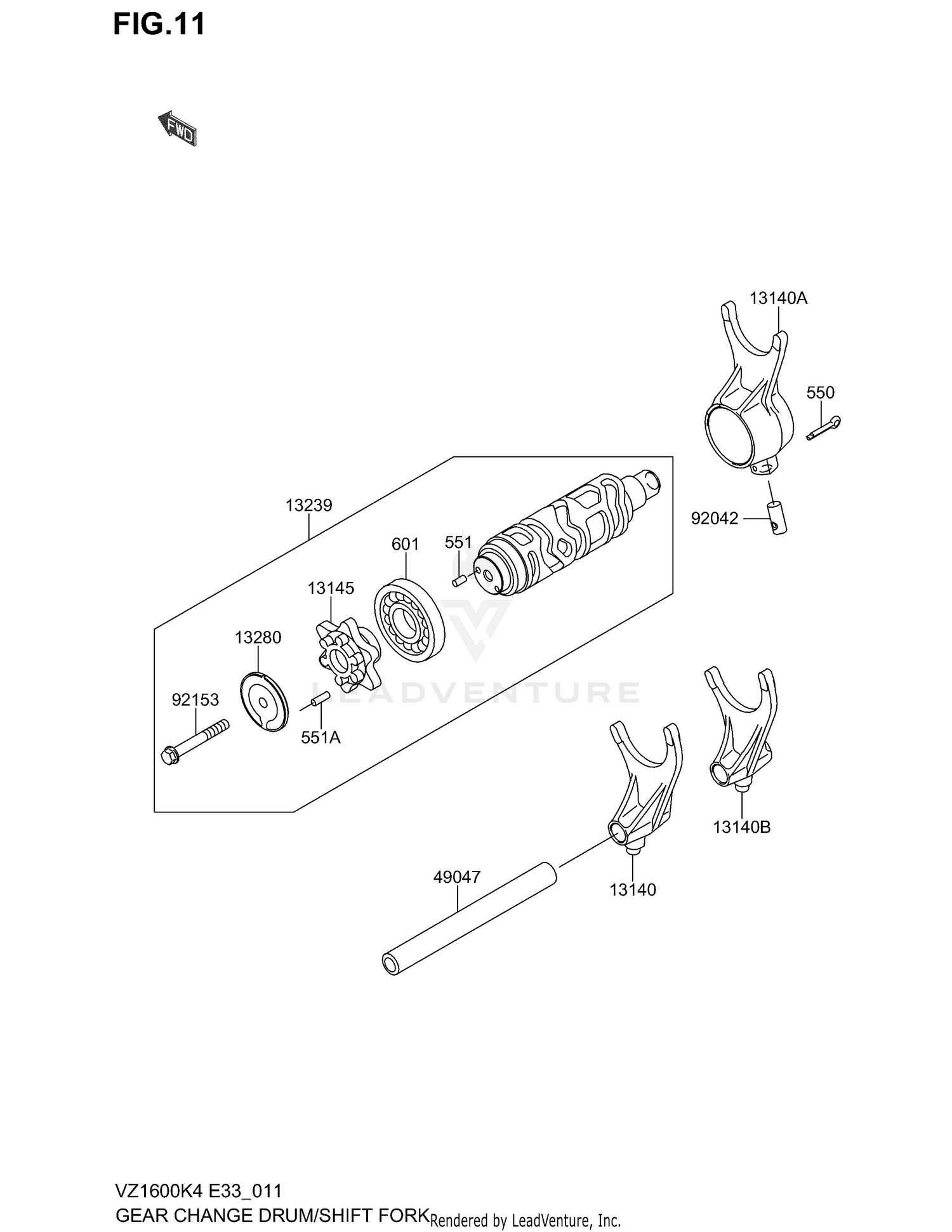 GEAR CHANGE DRUM/SHIFT FORK