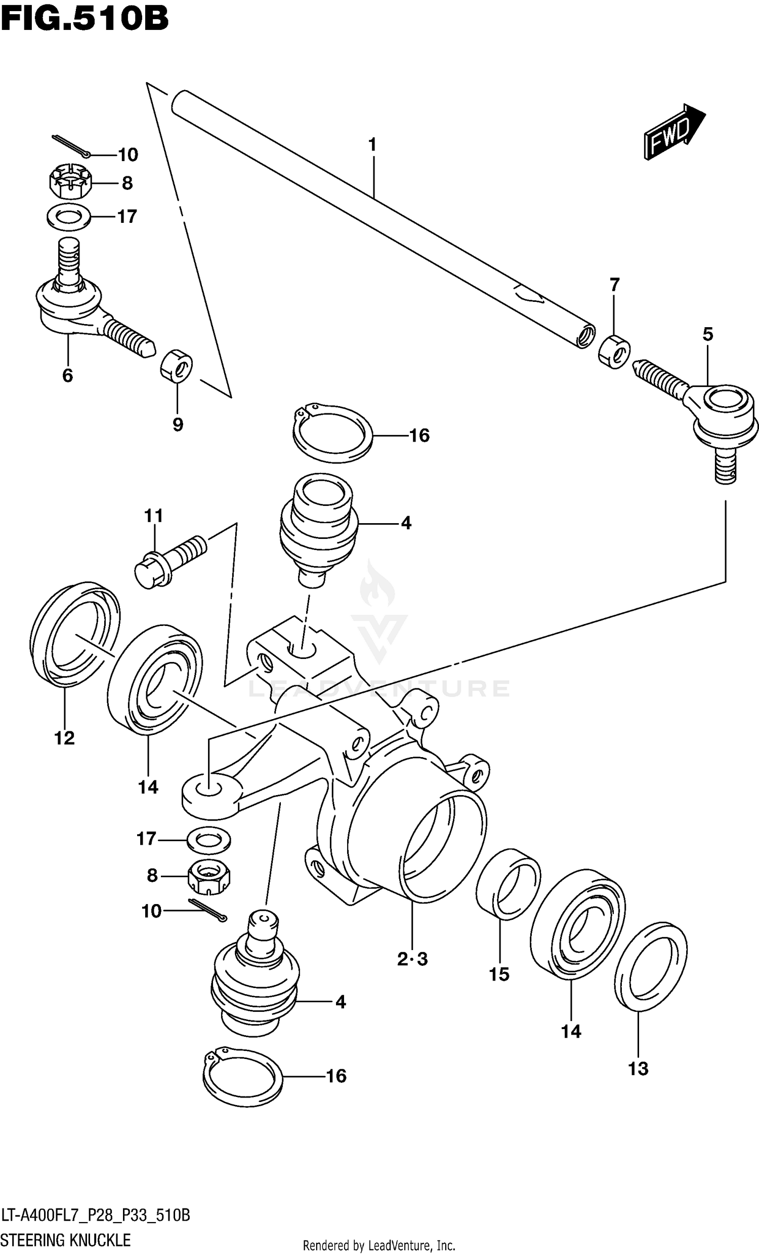 STEERING KNUCKLE (LT-A400FL7 P33)