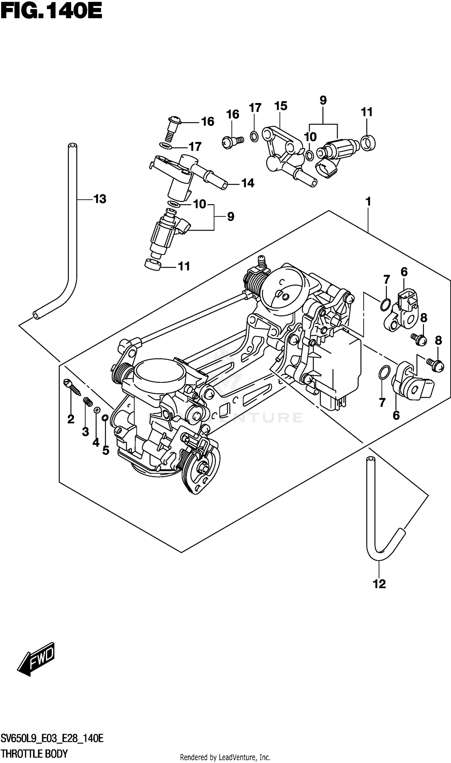 THROTTLE BODY (SV650XAL9 E28)