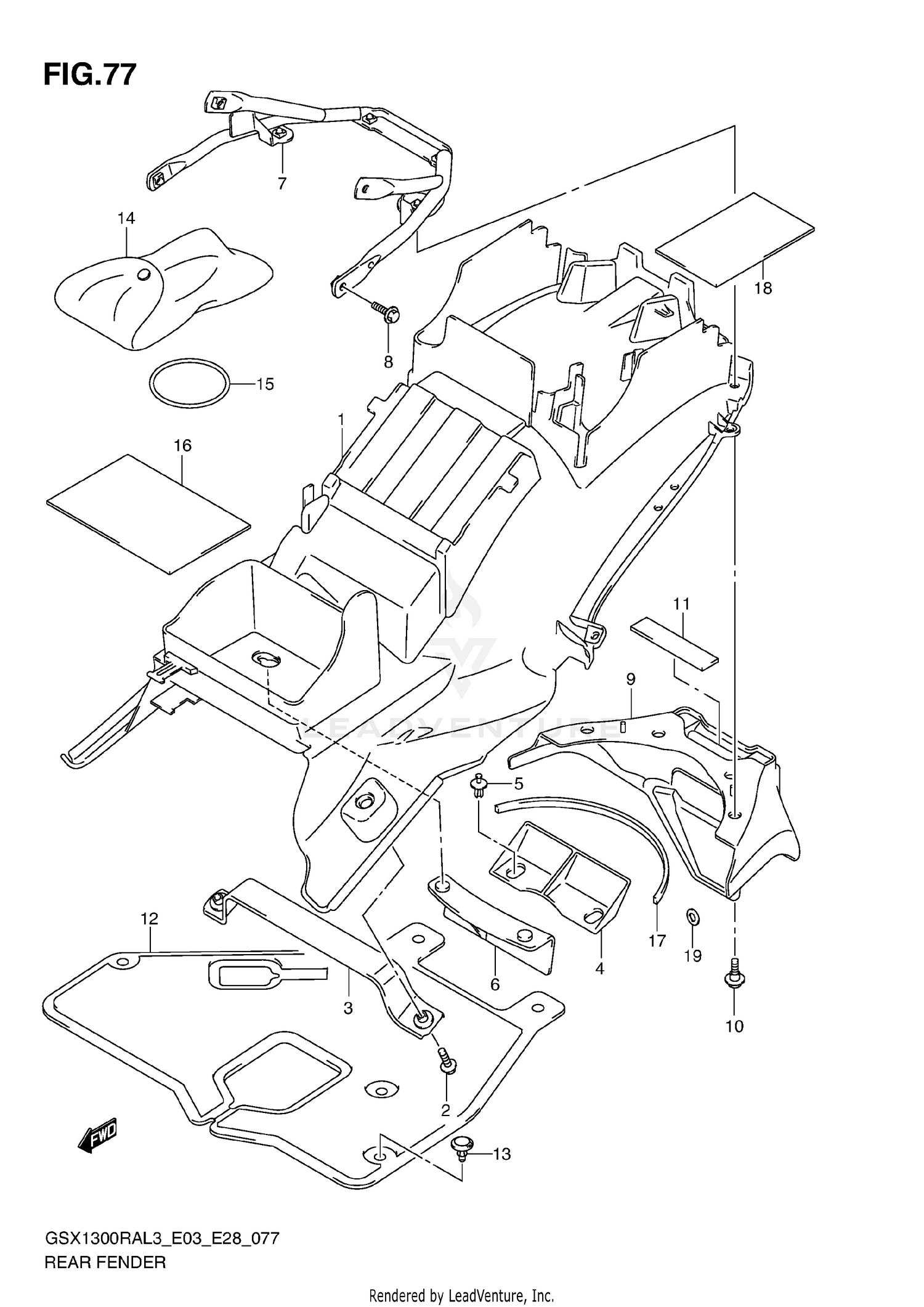 REAR FENDER (GSX1300RAL3 E33)