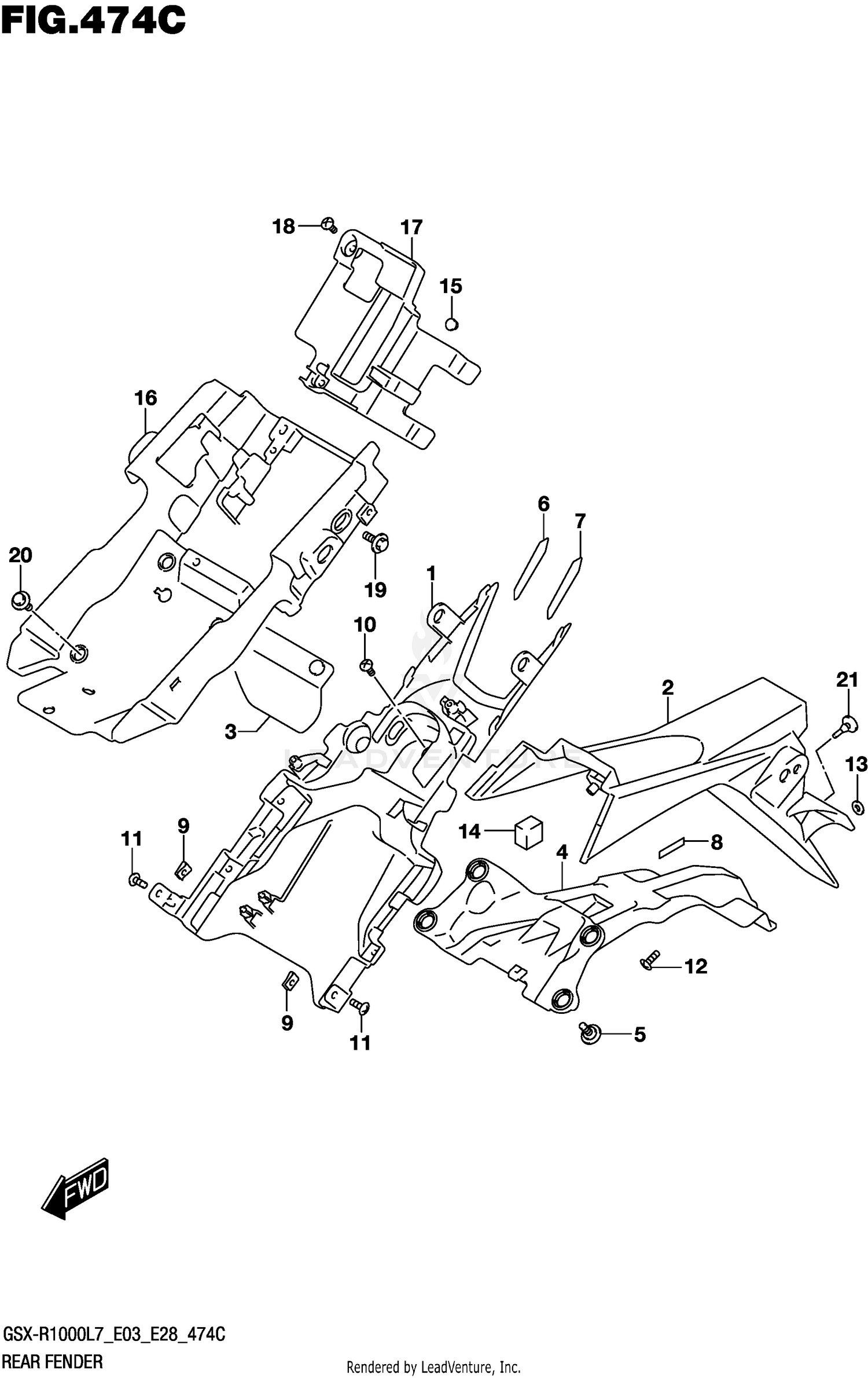 REAR FENDER (GSX-R1000L7 E33)
