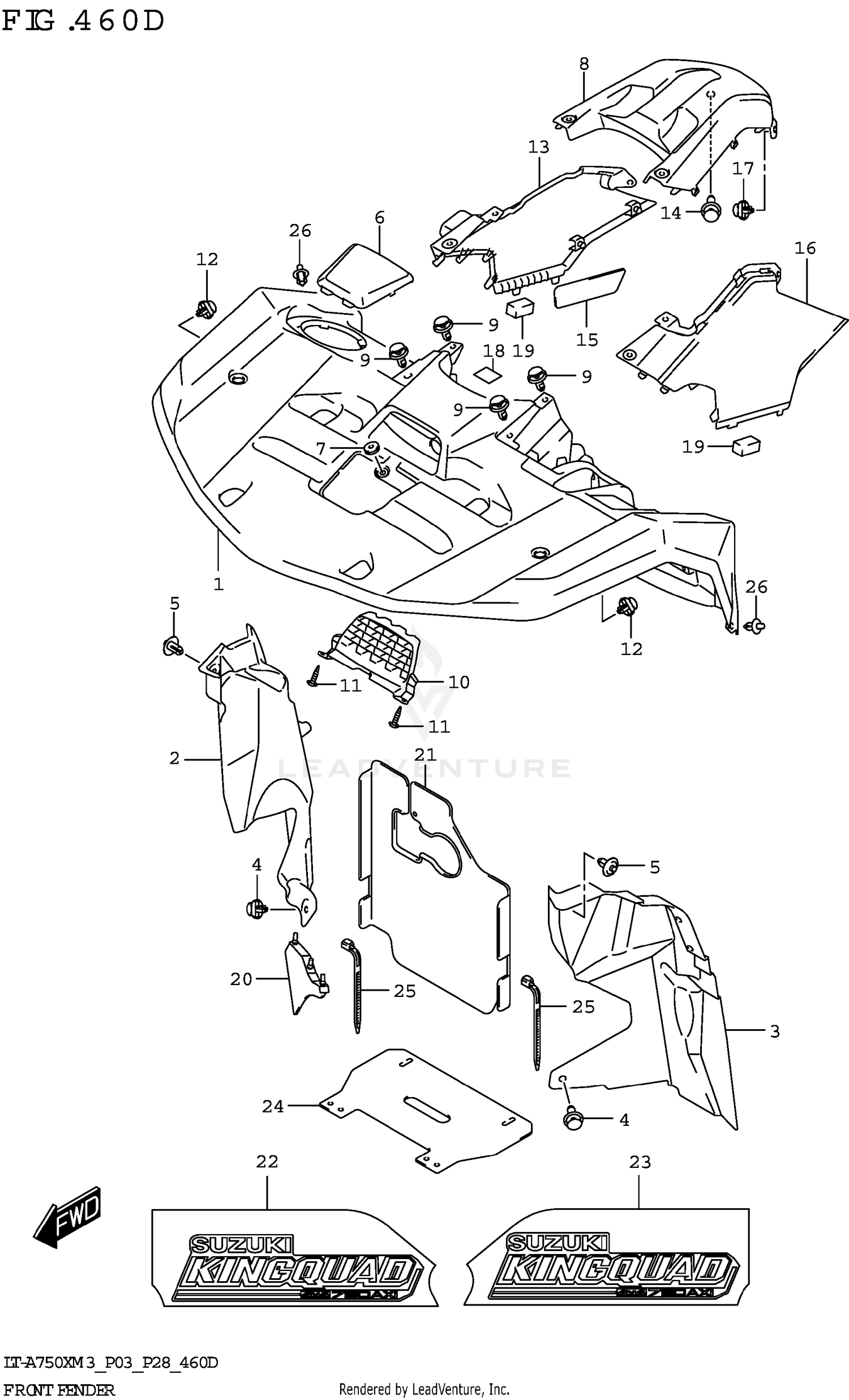 FRONT FENDER (LT-A750X:P28)