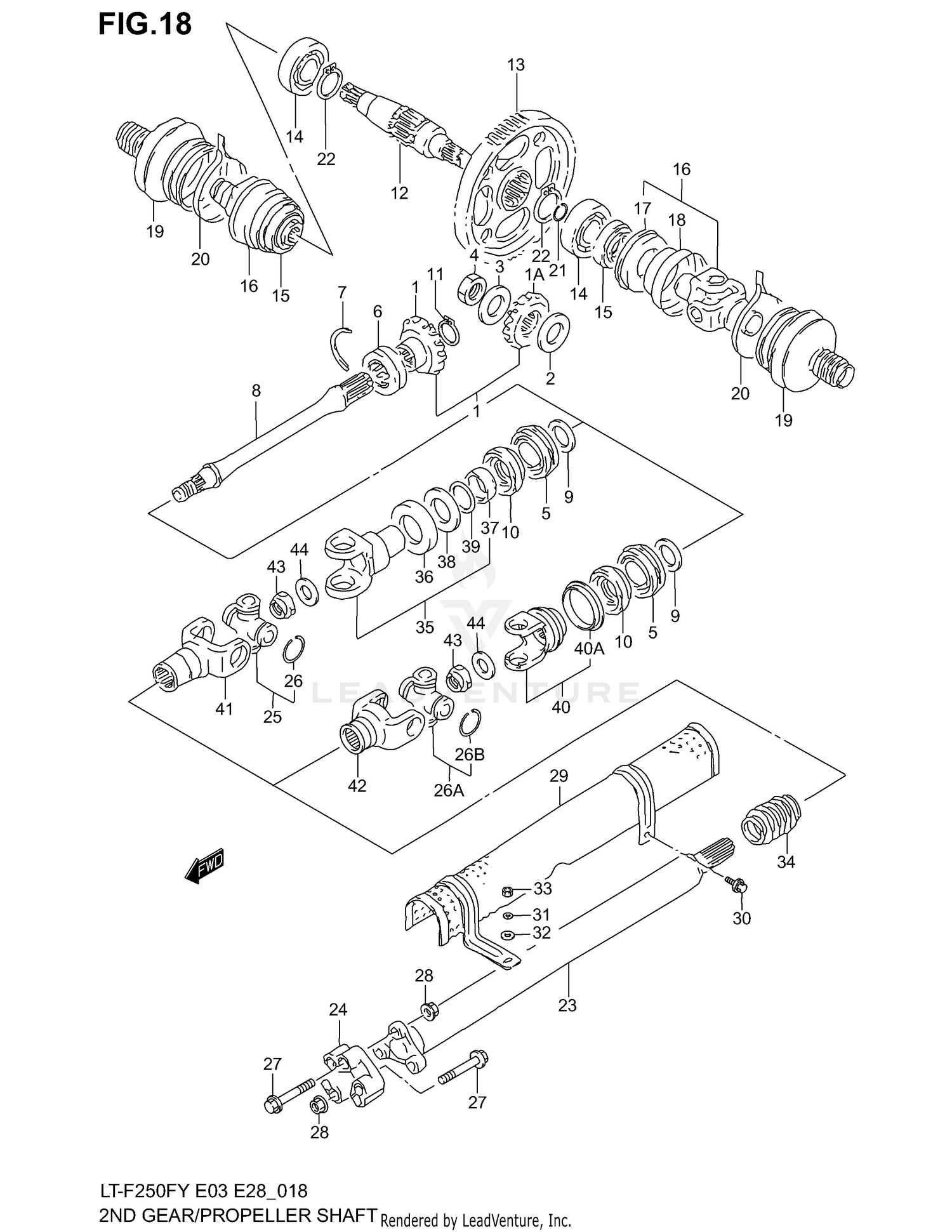 SECONDARY GEAR - PROPELLER SHAFT