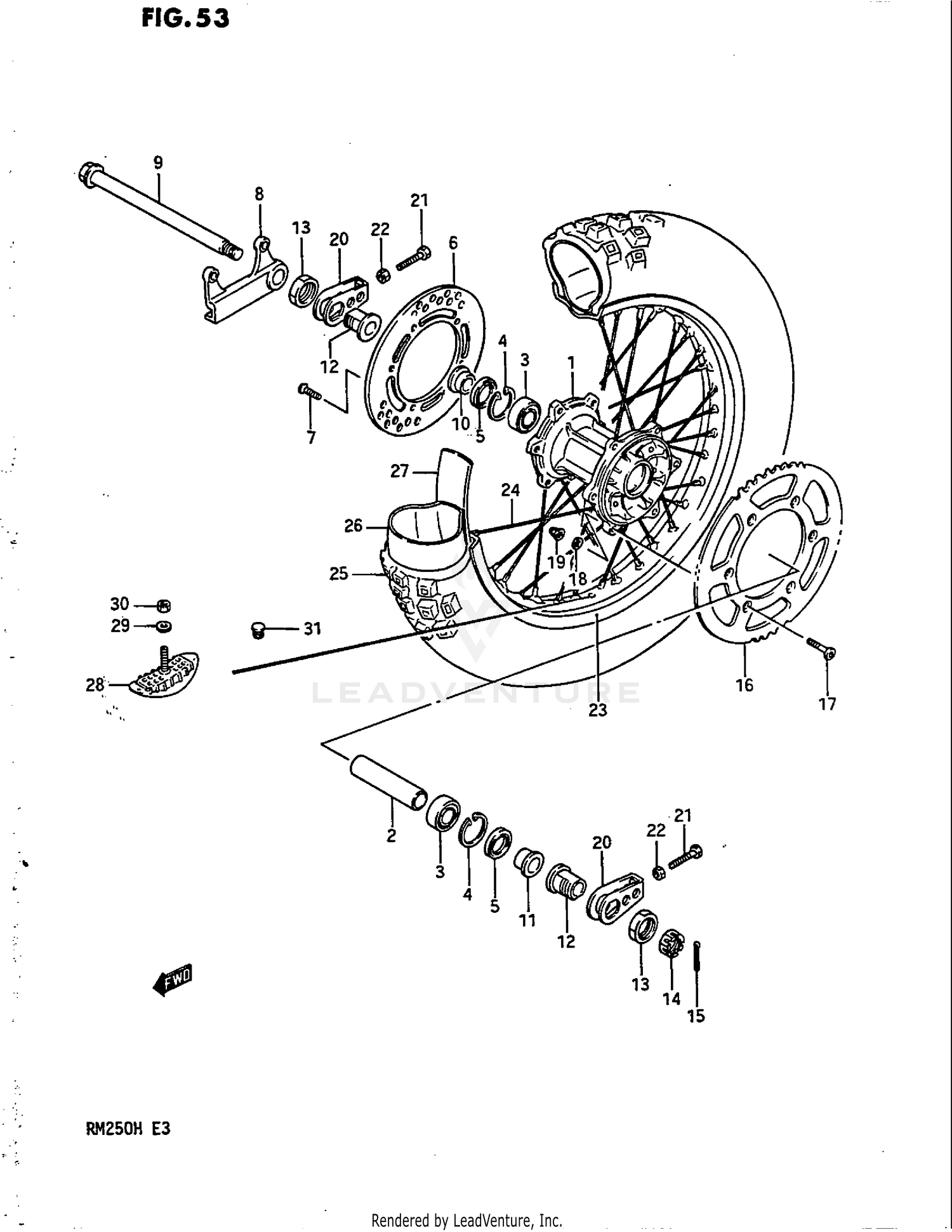 REAR WHEEL (MODEL H)
