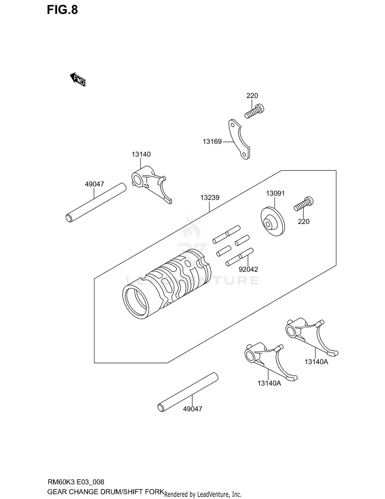 GEAR CHANGE DRUM/SHIFT FORK